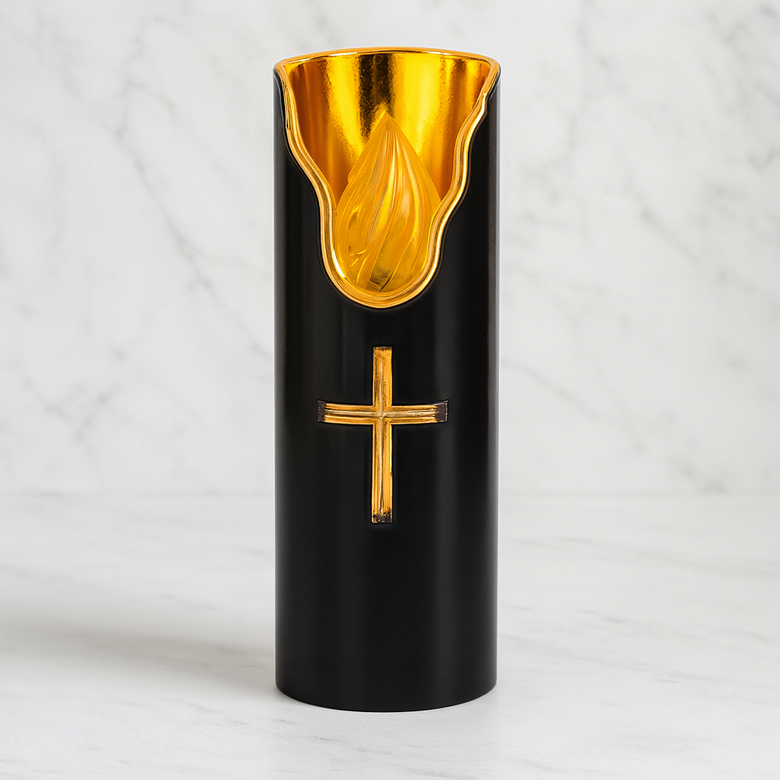 12x patareitoitel LED küünal Black leegi efektiga küünal 15cm küünla sisetükk