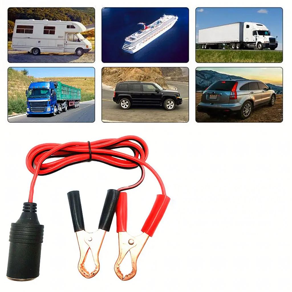 Adapter sigaretisüütaja pesaga krokodillklambritega väljund 12V 24V