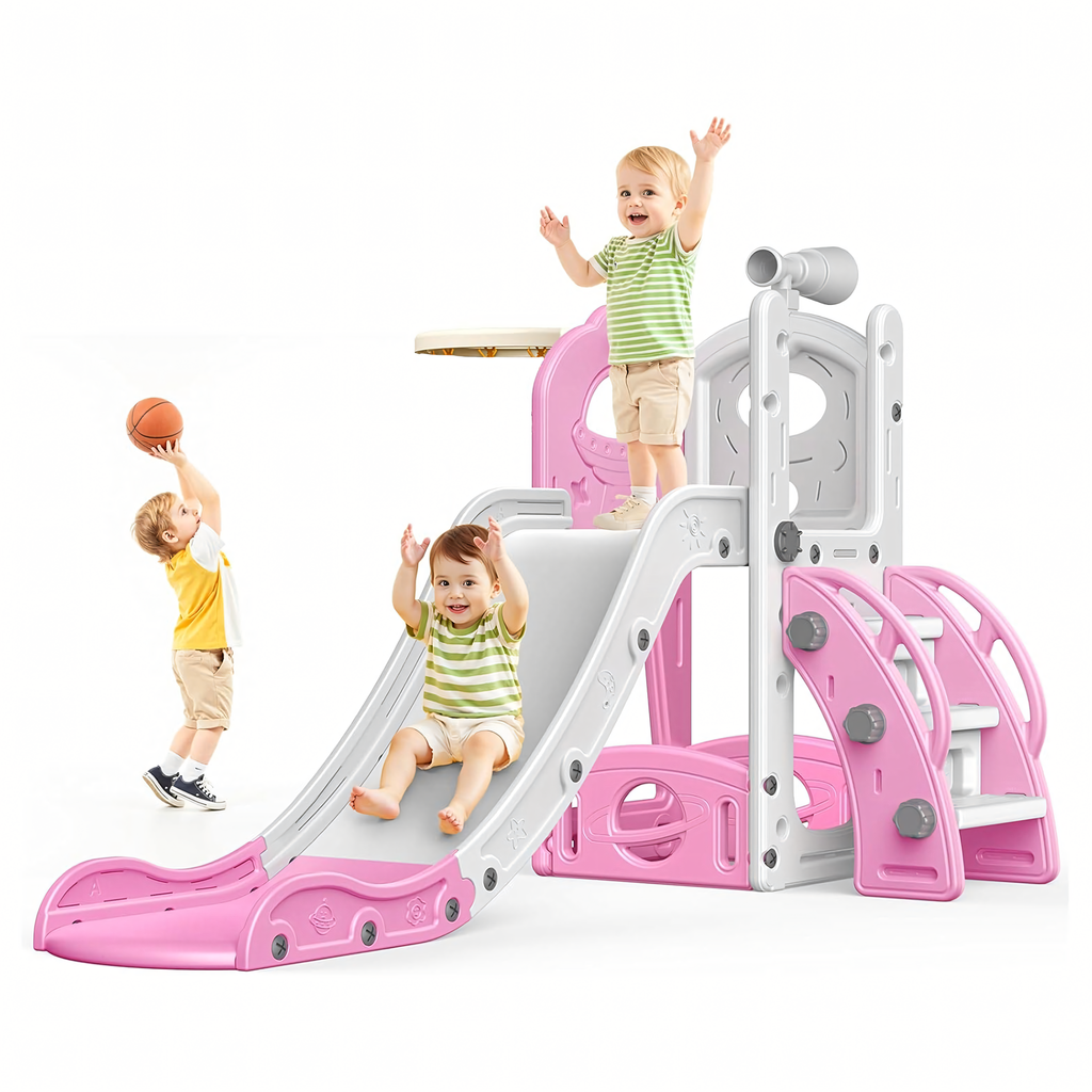 Freestanding Children's Slide with Ladder for Home