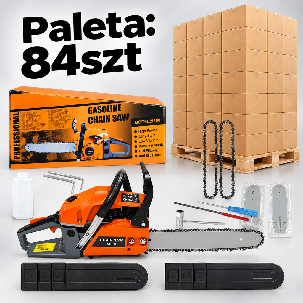 84 tk 5,8 kW bensiinikettsaage 58 cm juhtplaadiga puidu lõikamiseks RC-K-2801-16014