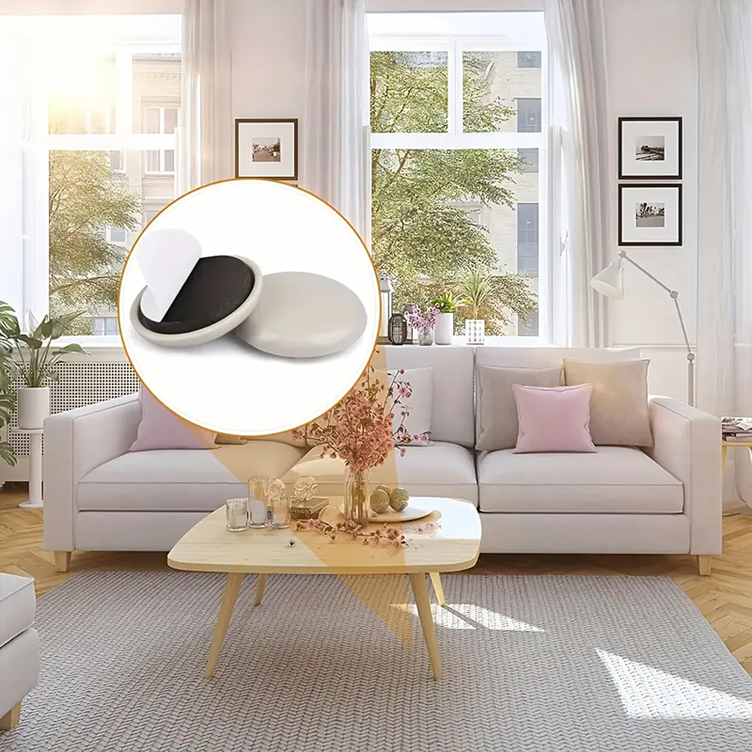 Round Self-Adhesive Glide Pads for Moving Furniture 4.2 cm 8 pcs