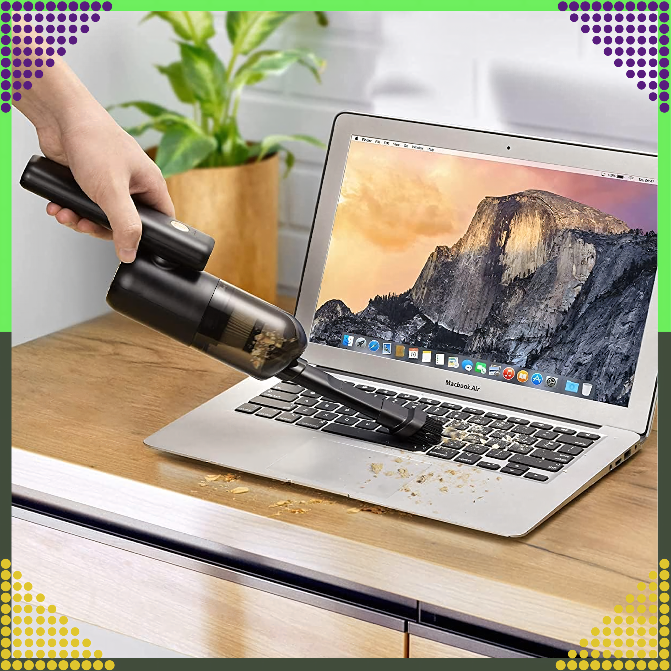 Handheld Cordless Car Vacuum Cleaner 2in1 with LED Blower