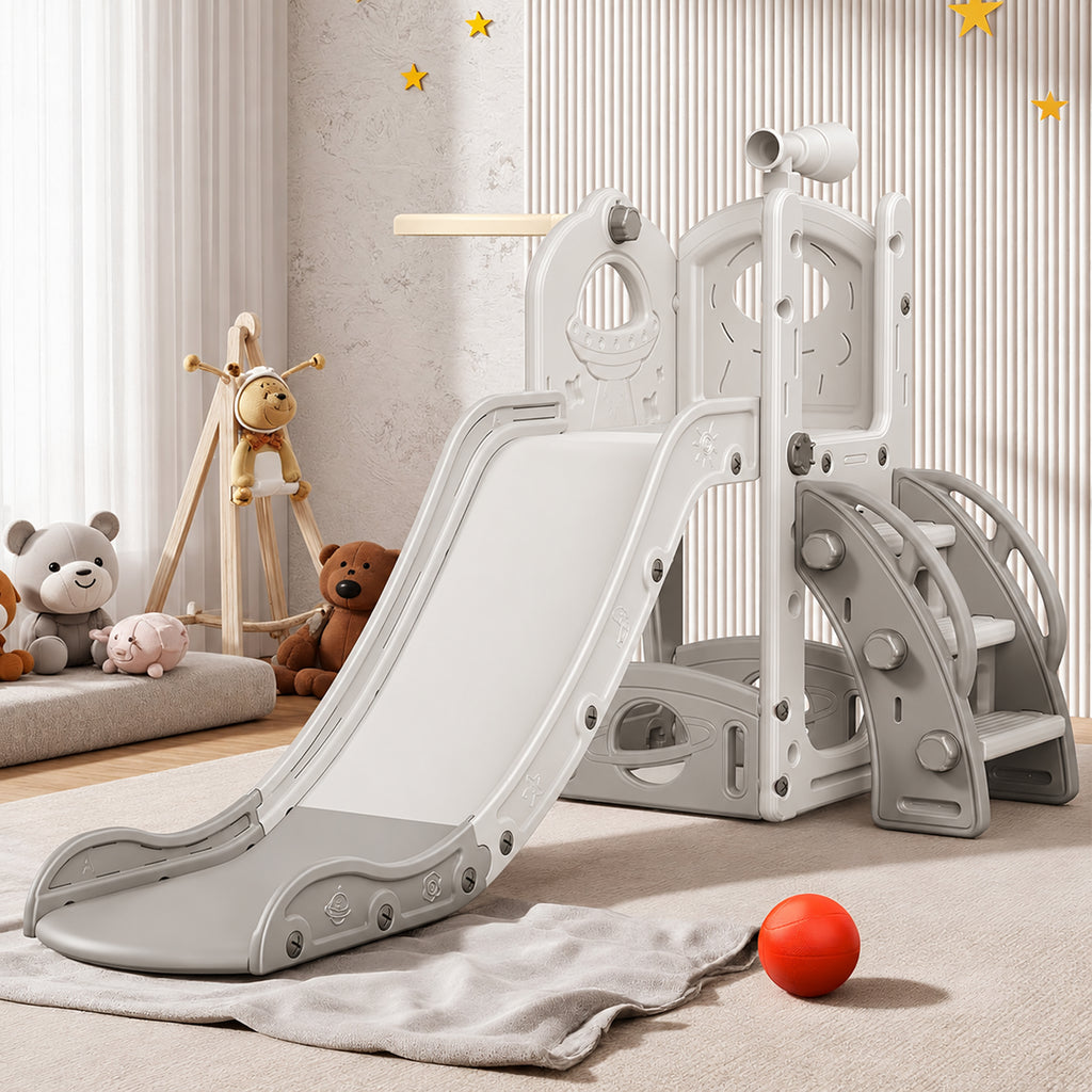 Free-Standing Children's Slide with Ladder for Home