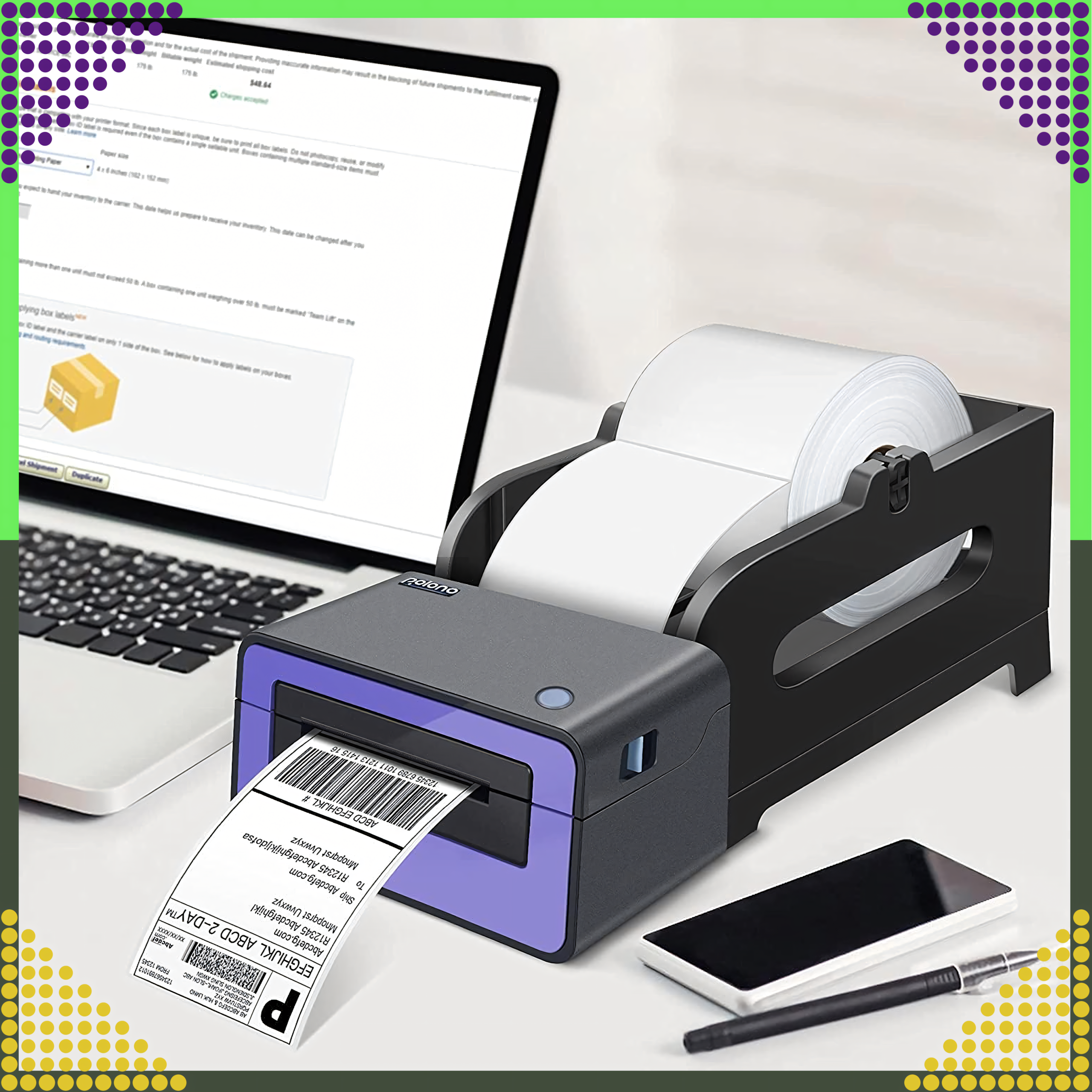 1008 x rullid isekleepuvad sildid valge 100x150 mm perforatsioon rullis 500 tk