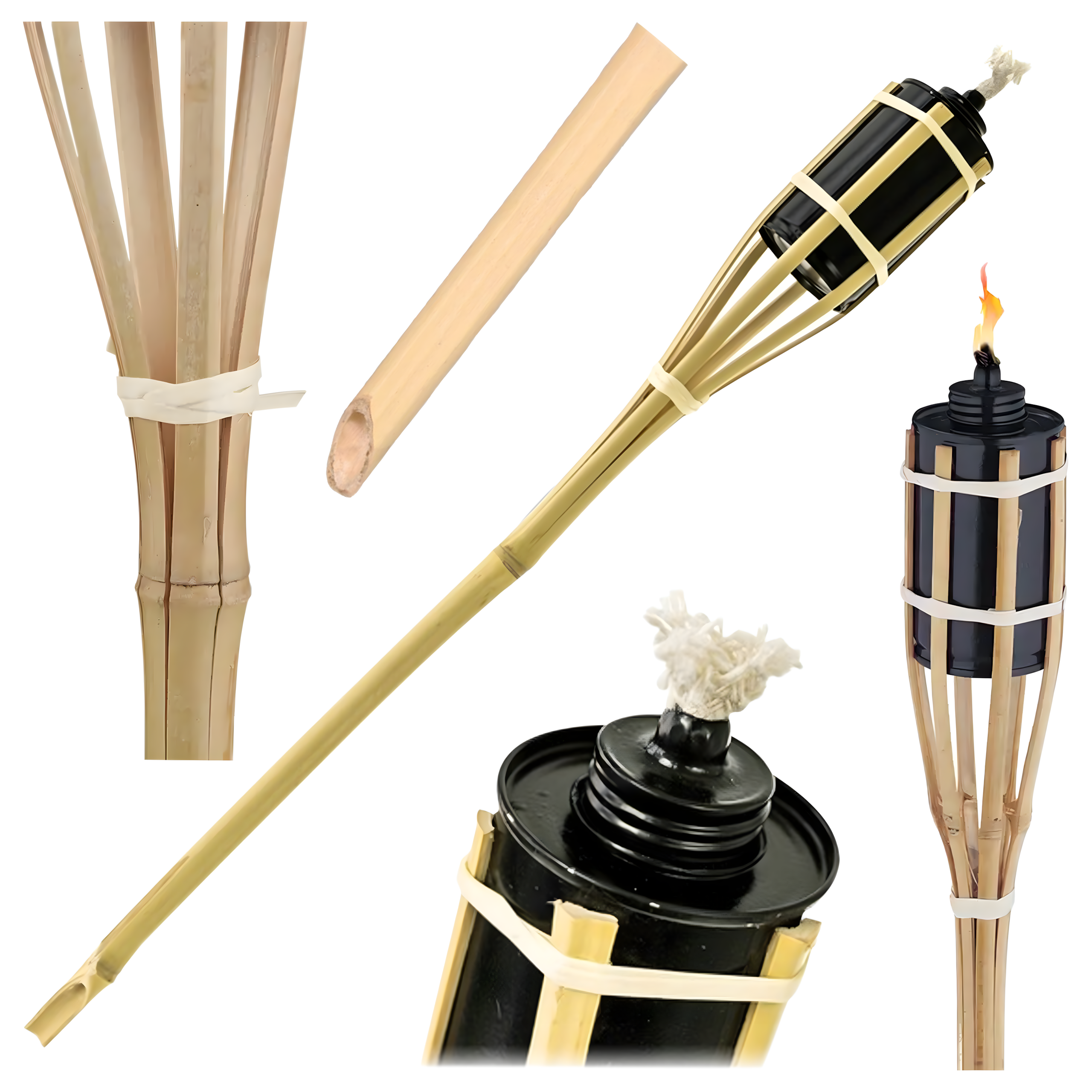 90 cm Bamboo Garden Torch Decorative for Mosquitoes, Moths, and Flies 1 pc