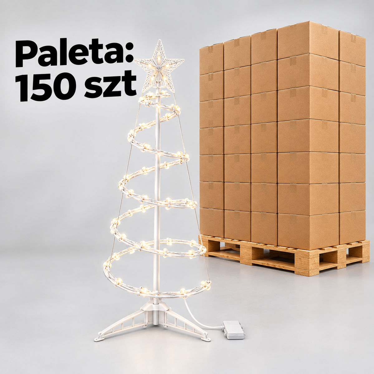 150 tk spiraalset LED-jõulukuuse valgusdekoratsiooni 94 cm RC-K-2872-16015