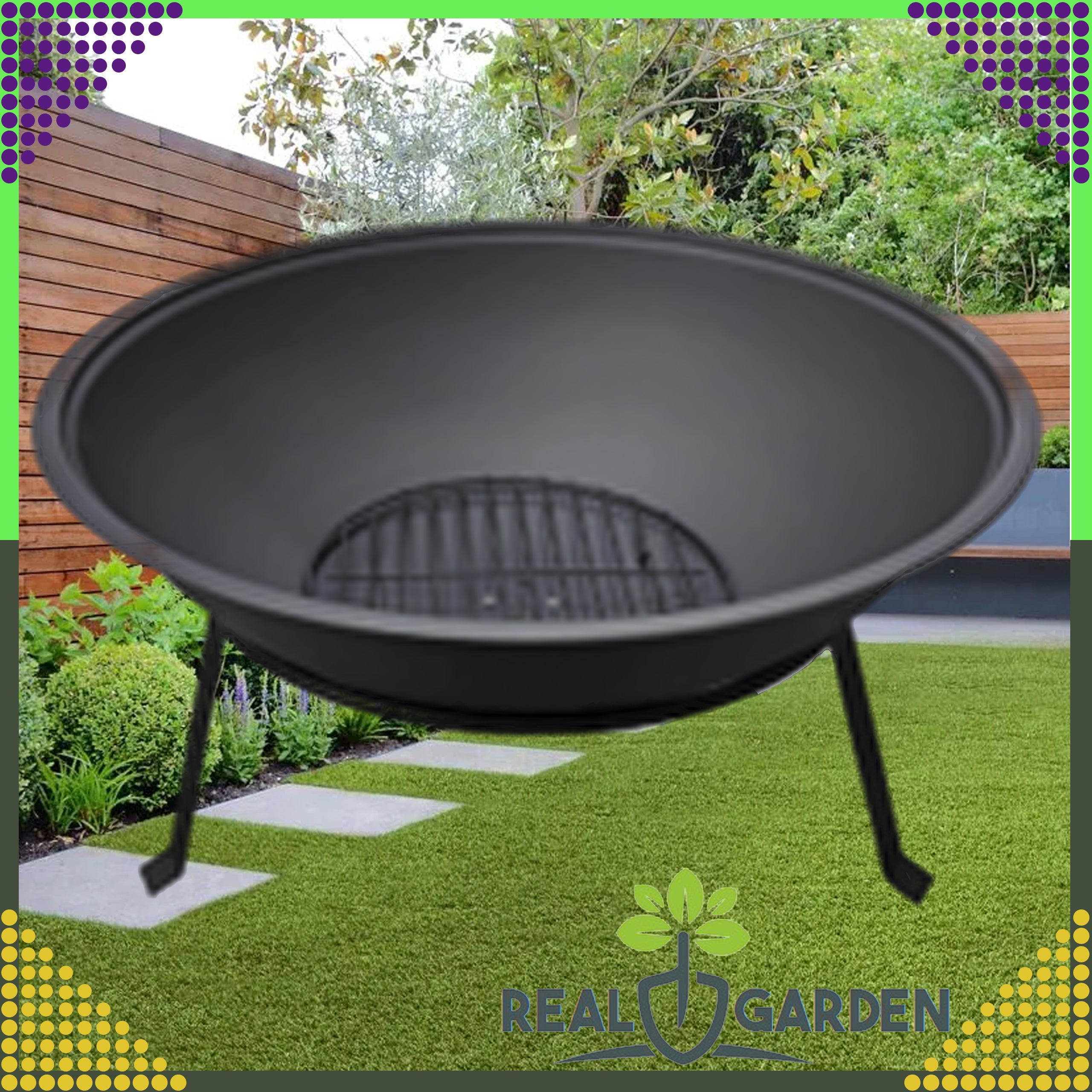 Garden Fireplace for Fireplace Brilla Cauldron Steel Black Large 55 cm