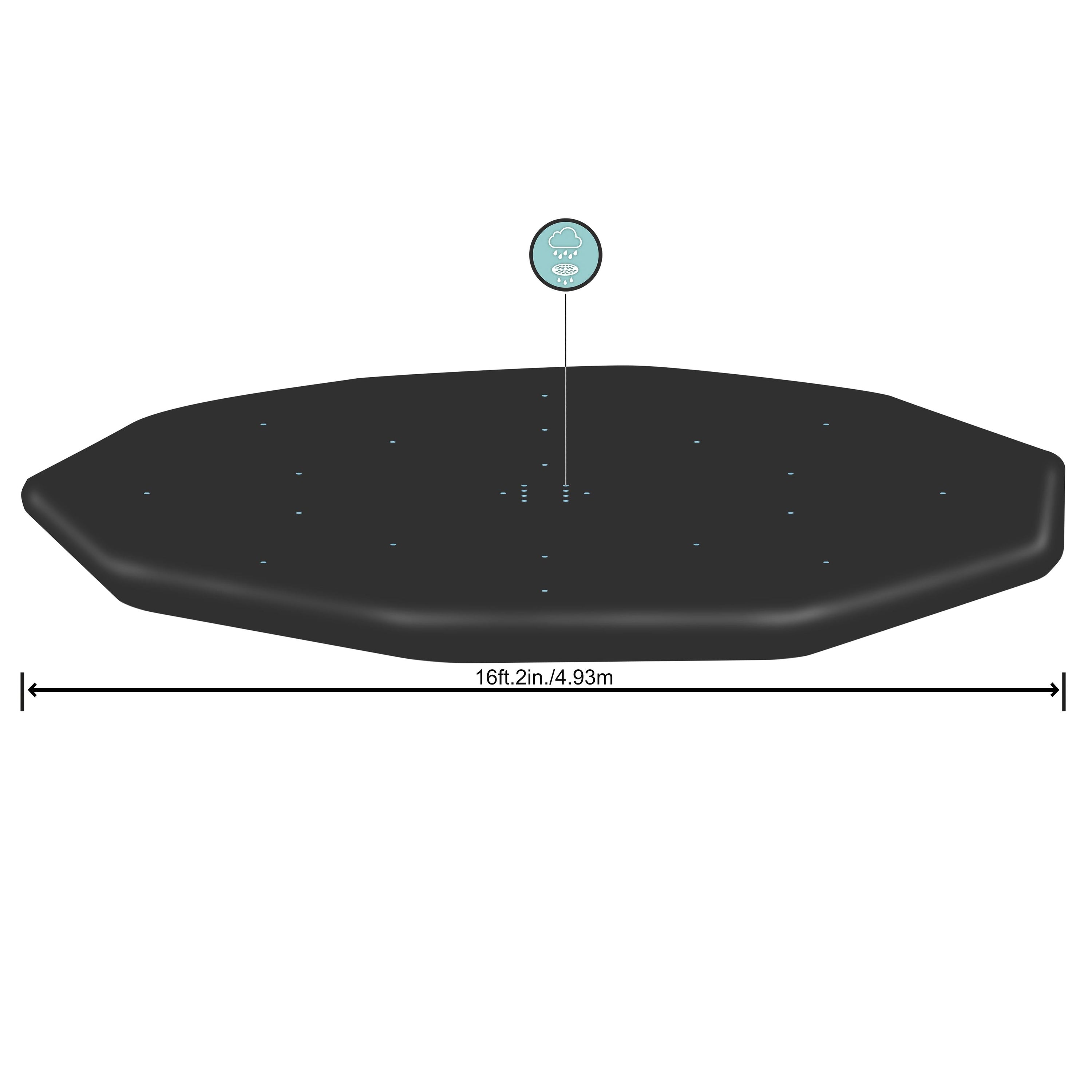 Bestway 58249 PVC basseinile mõeldud kaitsekate, Ø 488 cm, Black