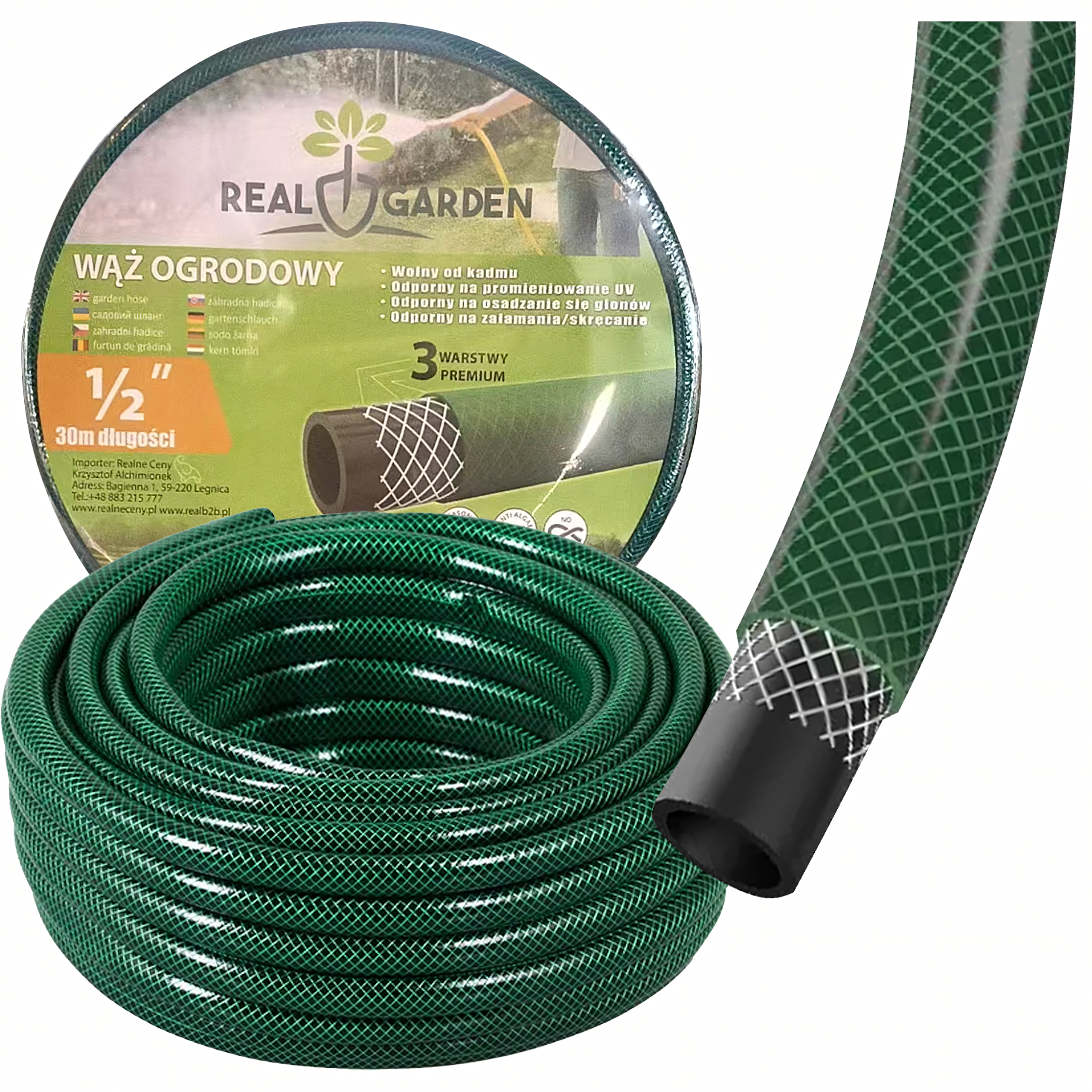 100x Aia Voolik Spiraalne 3-Kihiline Tugev Paindlik Vastupidav 30m 1/2 Kumm