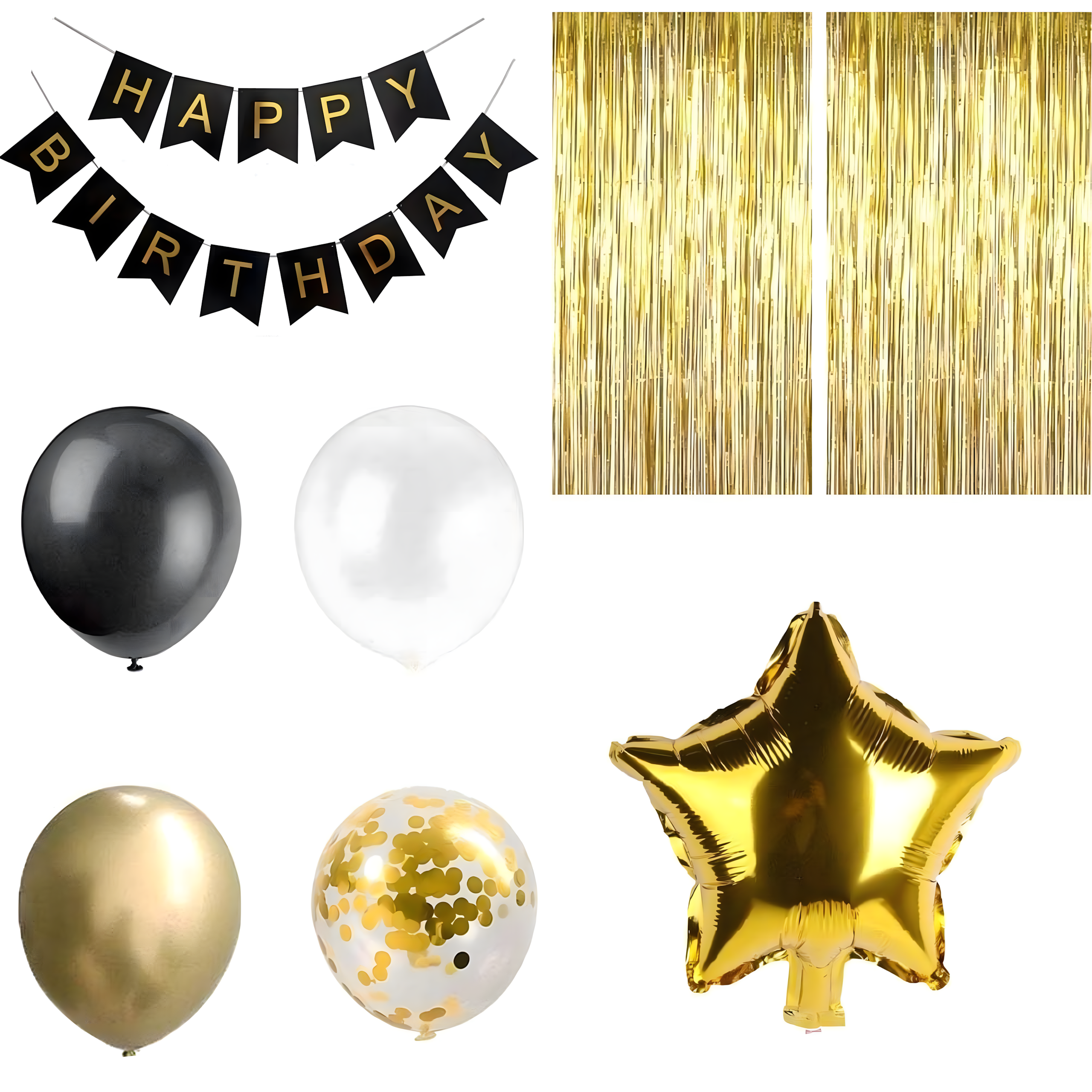 Õhupallikomplekt Kaunistus Õhupallid 18. Sünnipäevaks Kardinasein Black Kuld