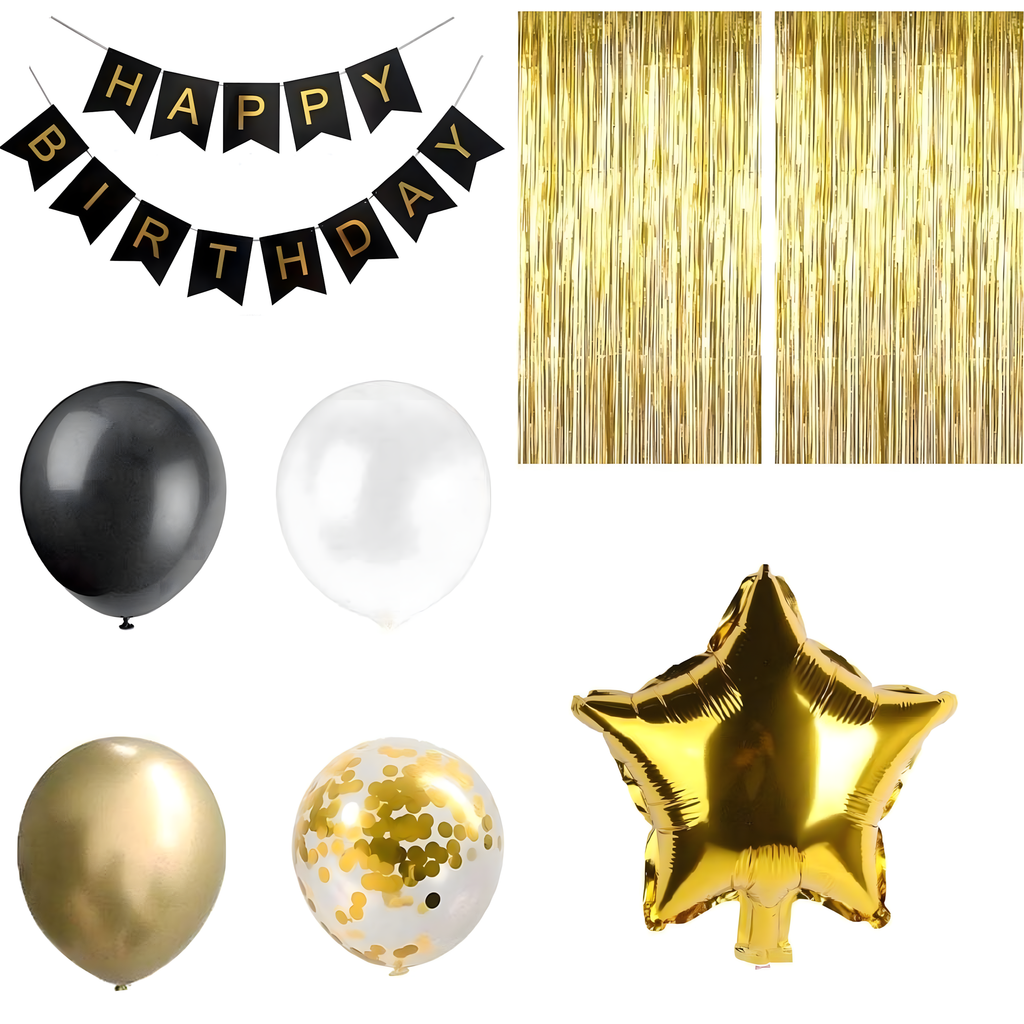 Õhupallikomplekt Kaunistus Õhupallid 40. Sünnipäevaks Kardinasein Black Kuldne