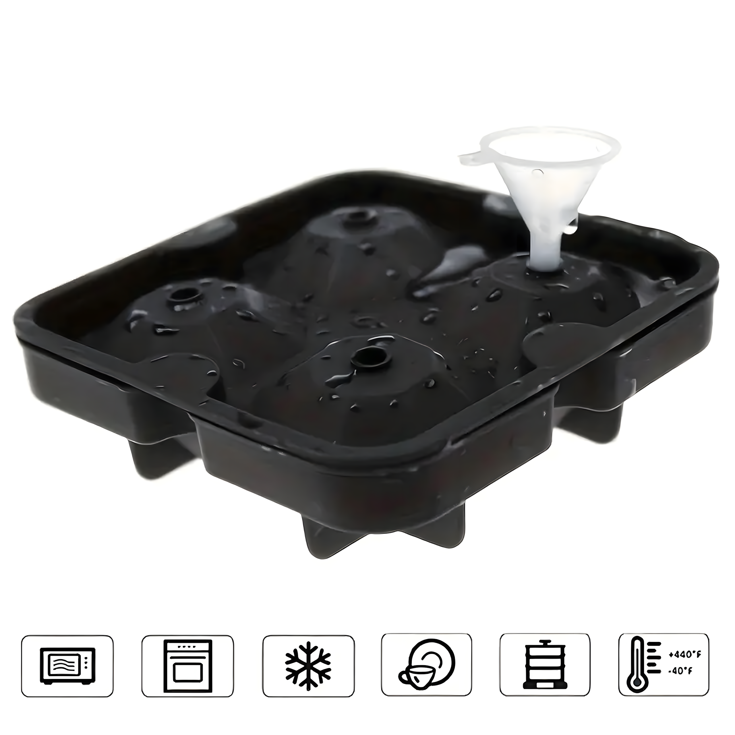 Ice Cube Mold Ice Silicone Diamonds Large XL for 4 pcs