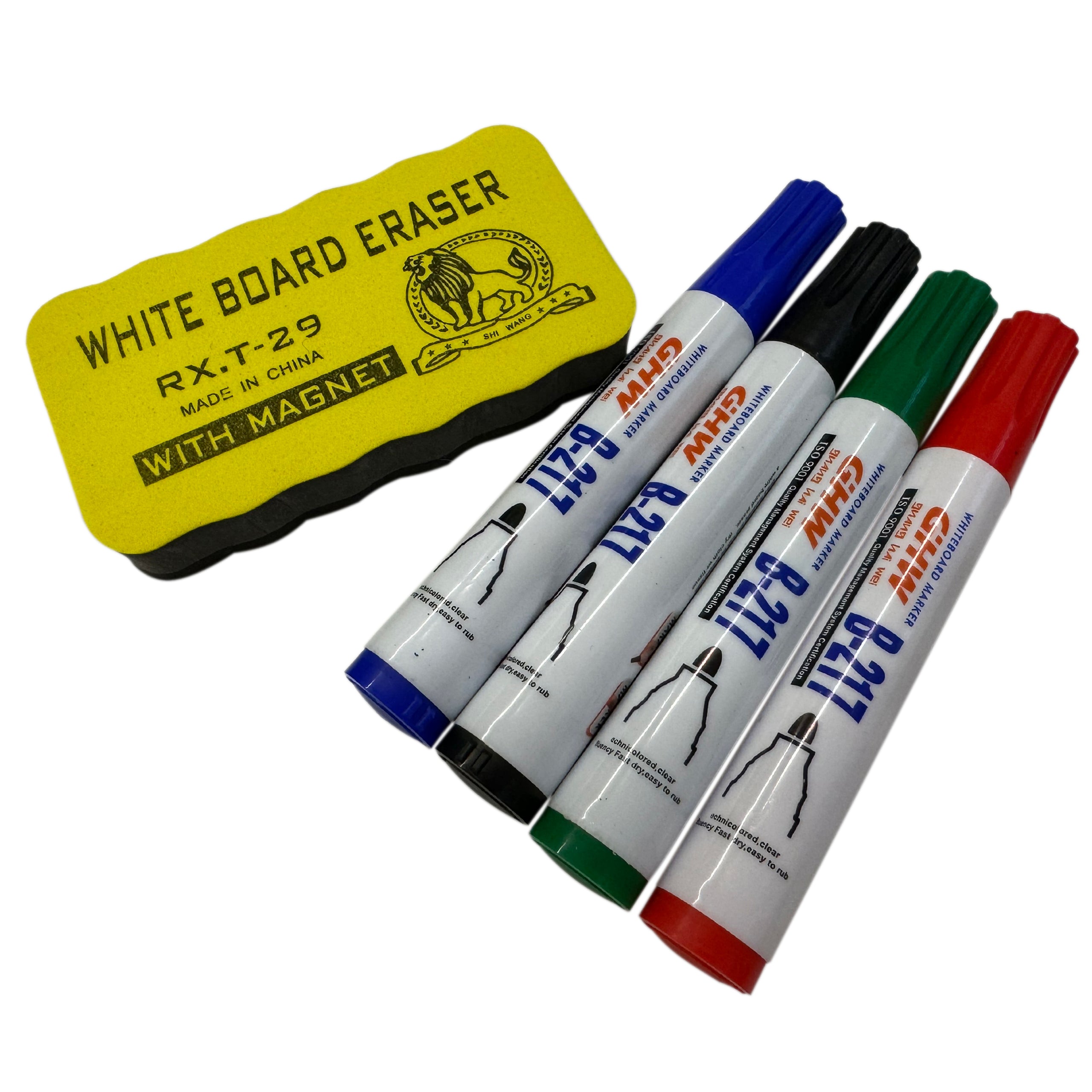 Tarvikute komplekt valgetahvli markeritele, käsn, magnetid