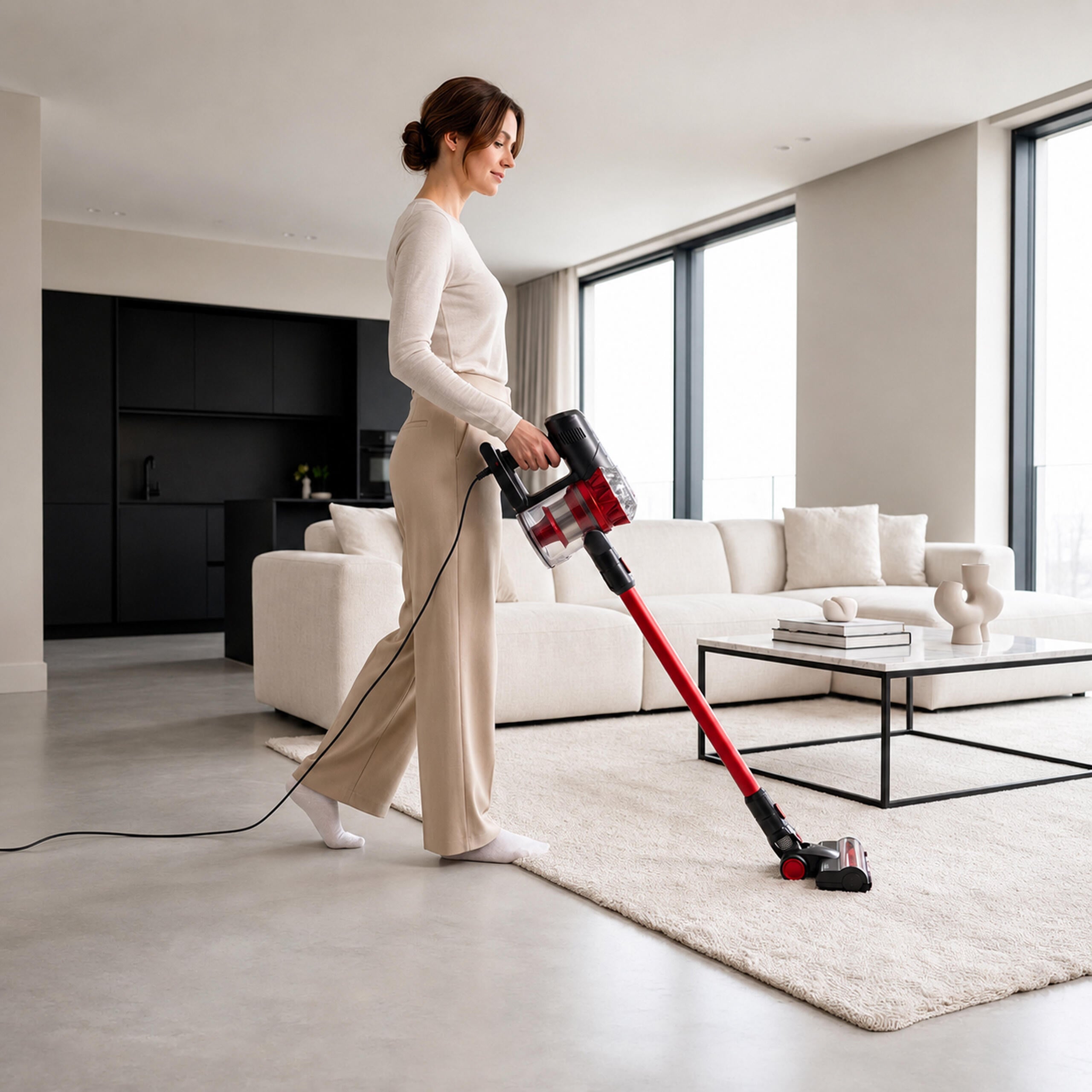 2-in-1 Cordless Handheld and Upright Vacuum Cleaner 400W with LED Light