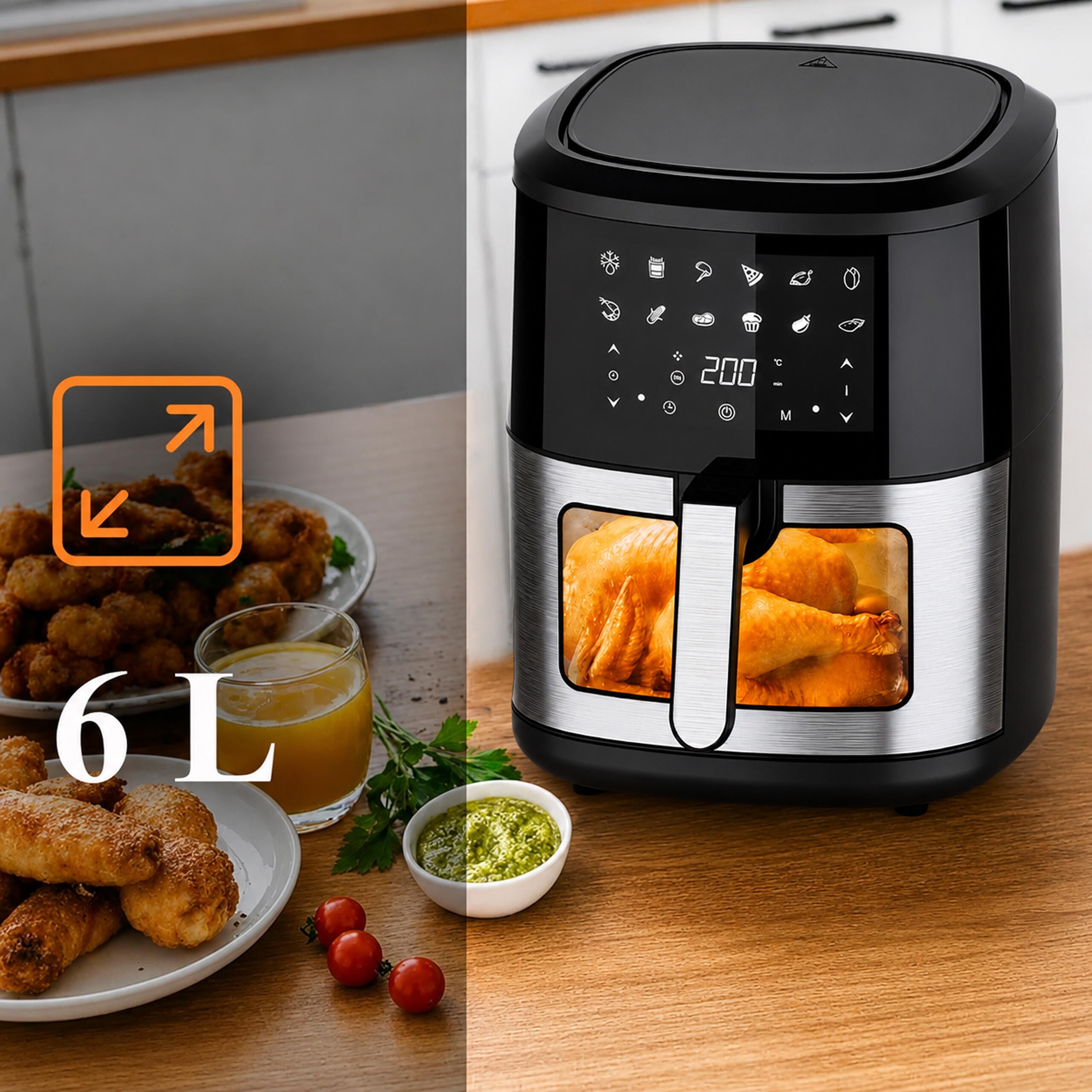 30x Air Fryer 6L 1500W with 12 Programs