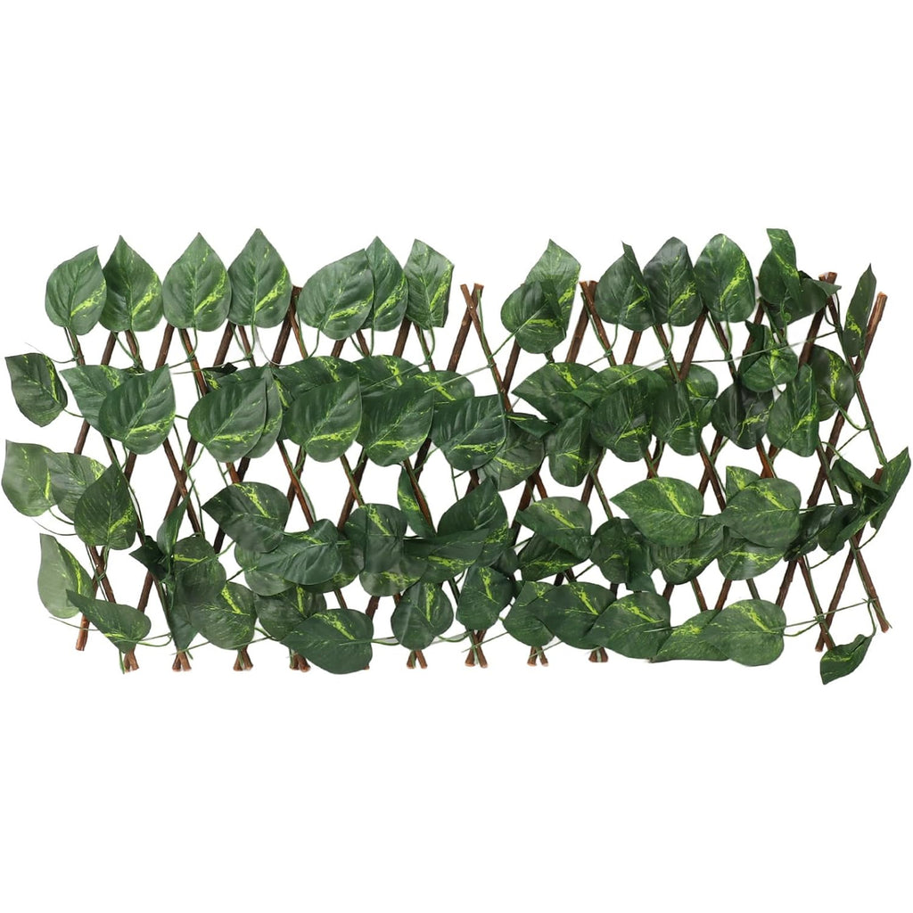 Openwork Trellis with Artificial Leaves Cover for Balcony Terrace Ivy 290x60 cm