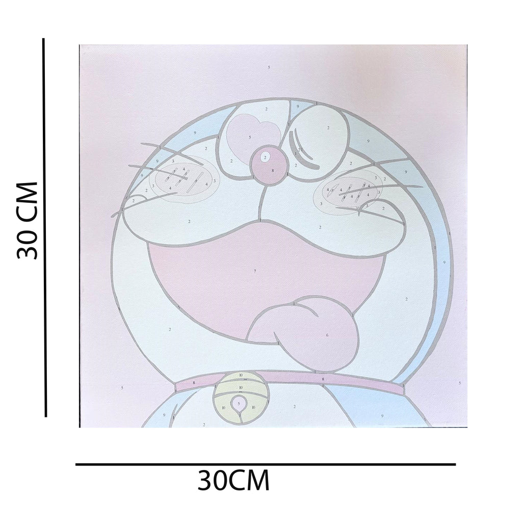 Numbrite järgi värvimise pilt raamiga ja pintslite komplekt 30x30 lastele