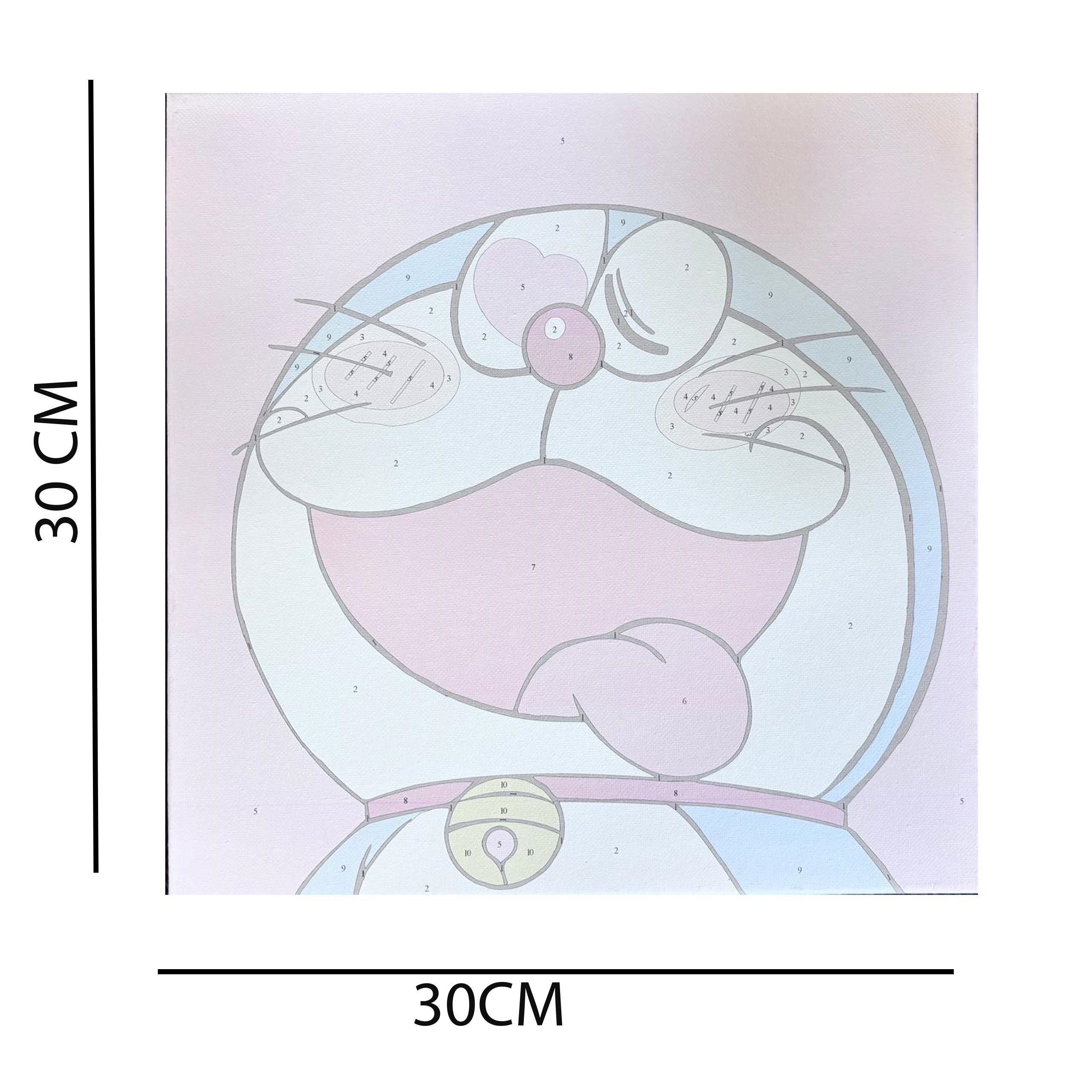 Numbrite järgi värvimise pilt raamiga ja pintslite komplekt 30x30 lastele