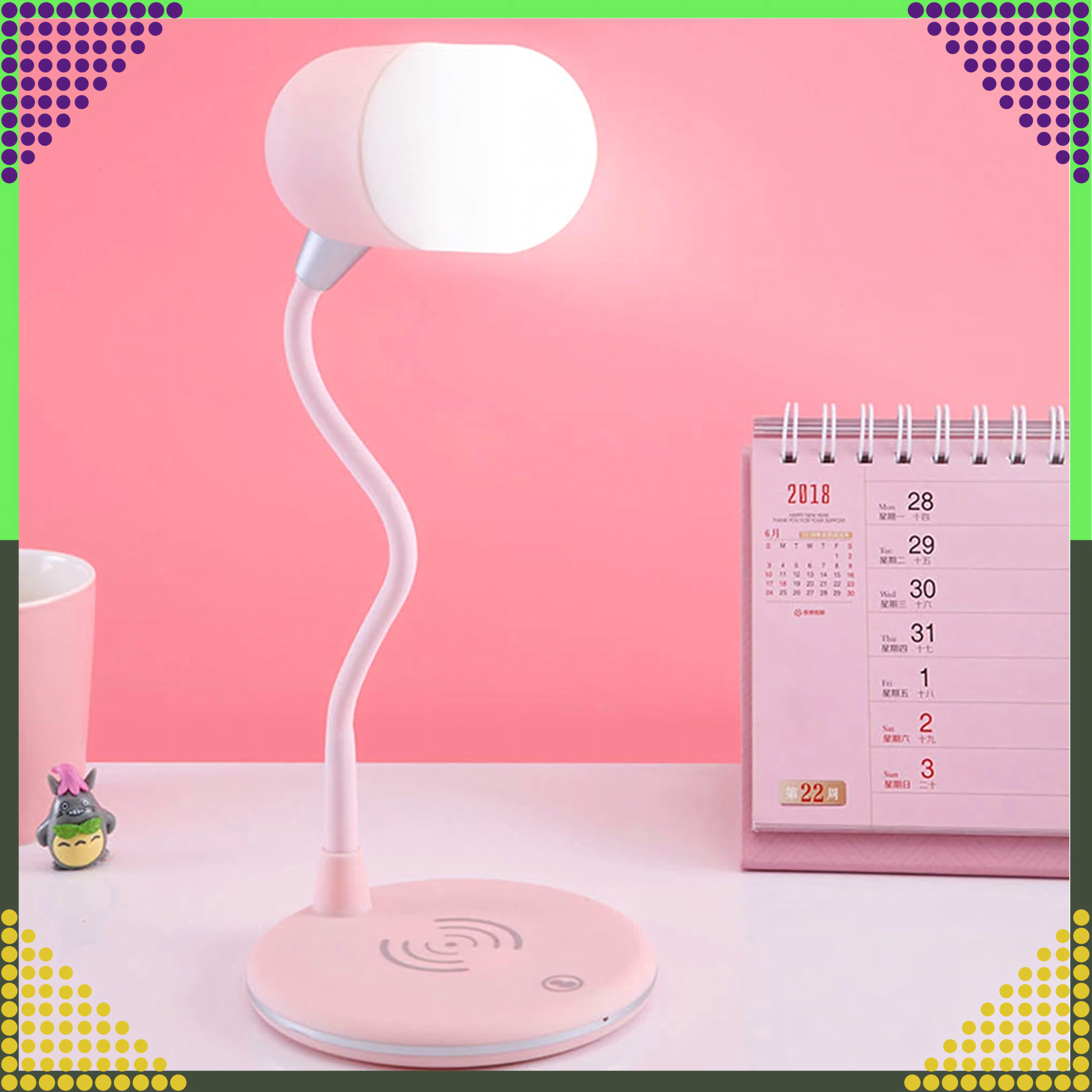 Laualamp Öö Induktiivne Laadija Bluetooth Kõlar Kool Õppimine