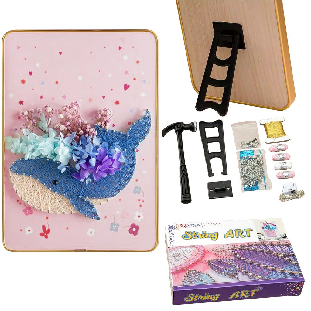 Loominguline komplekt niidikunstiks, Interroad tikkimine, LED-pilt raamiga 21x30 cm