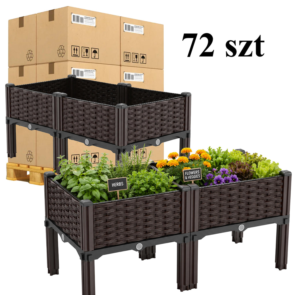 72x modulaarne kõrgendatud aiapeenra kast 80x40x38cm pruun
