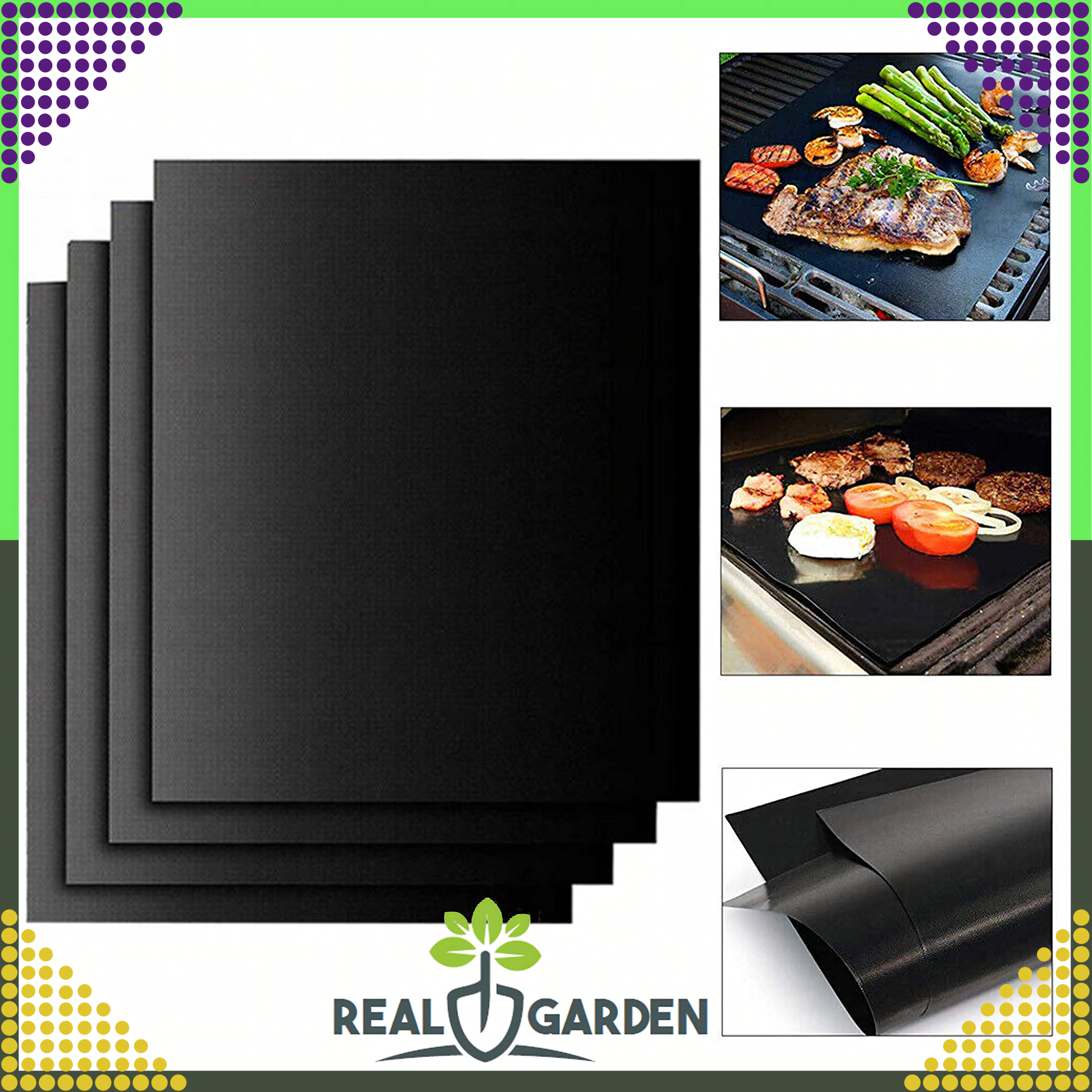 Teflon Mat BBQ Baking Tray for Oven Grill Reusable x4