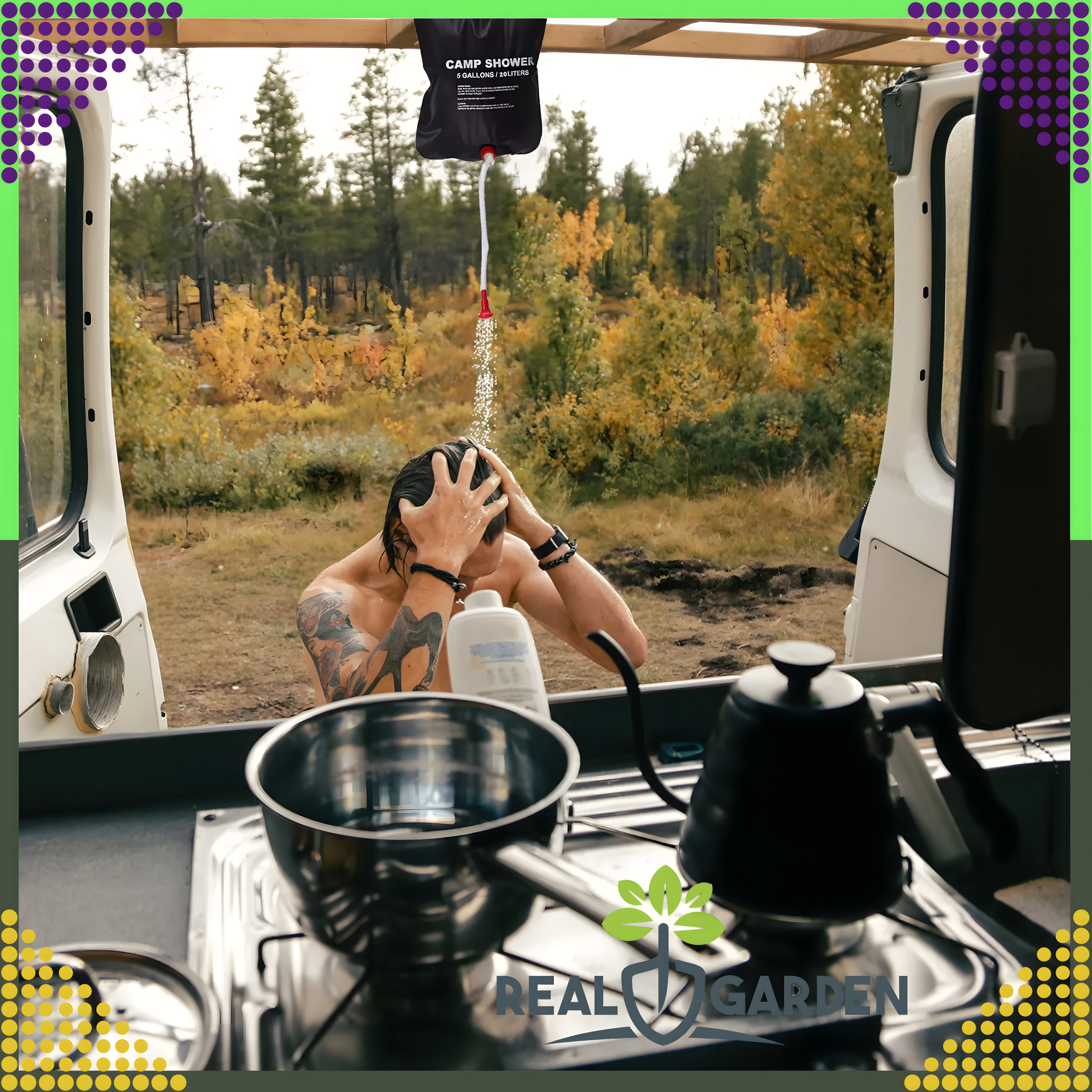 Turisti päikesedušš kaasaskantav välidušš XXL telgi alla 20 l