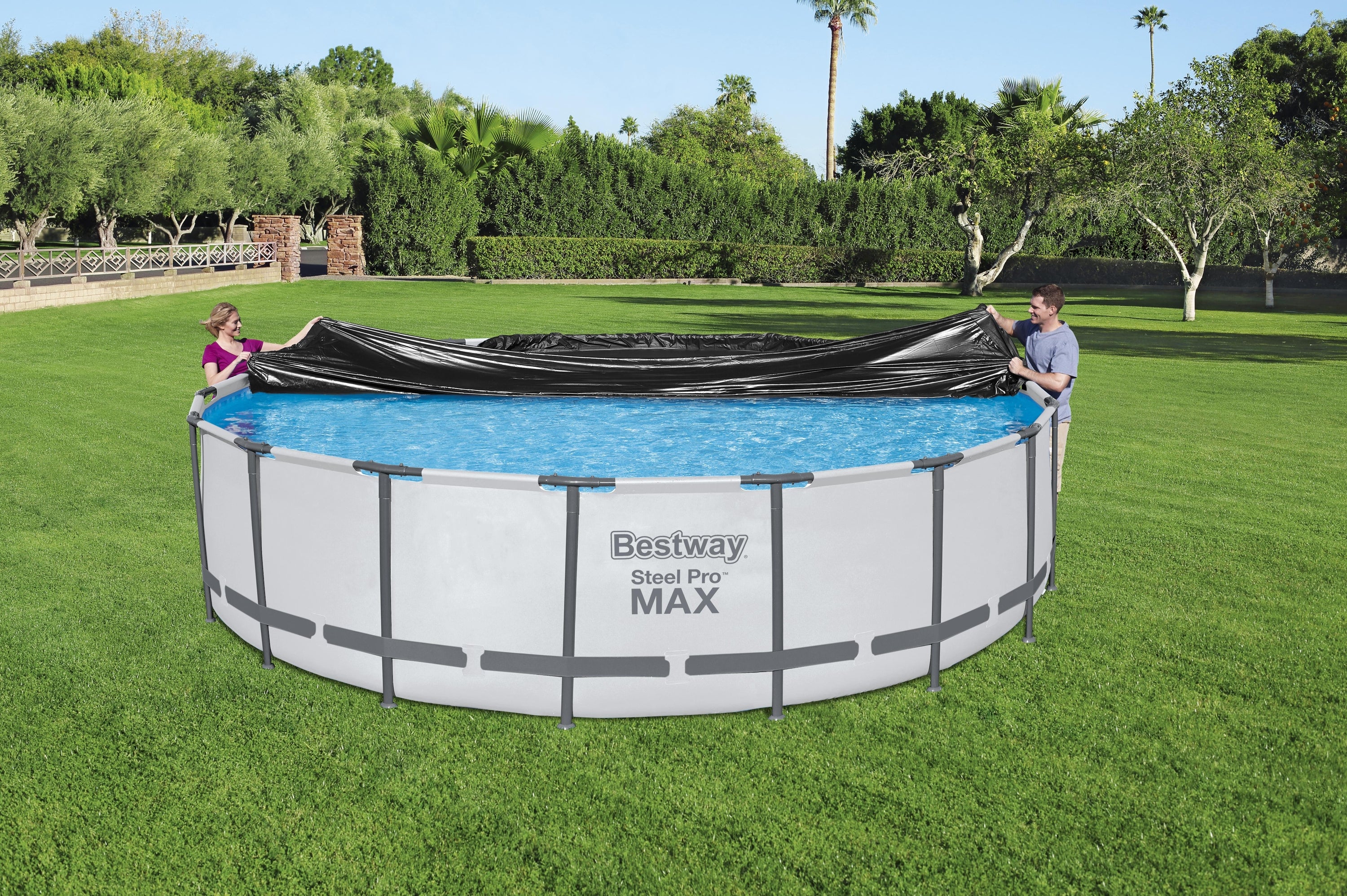 Bestway 58039 PVC basseinile kaitsekate, presendist, Ø 549 cm, Black