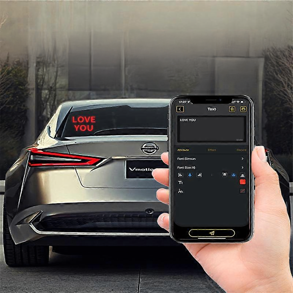 Nutikas LED-ekraan auto tagumise akna animatsioonide kuvamiseks