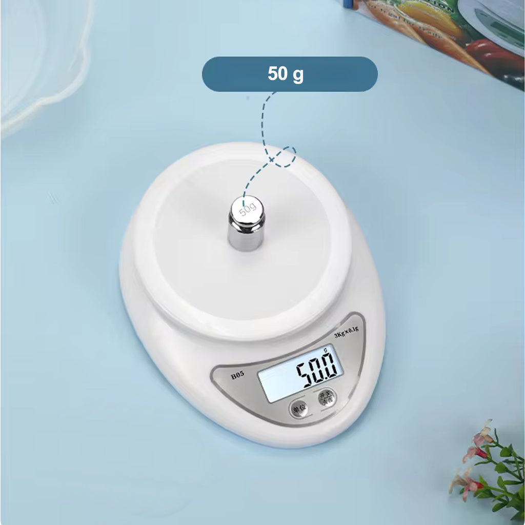 Precise LCD Electronic Kitchen Scale with Tare Bowl 5g 5000g/0.1g