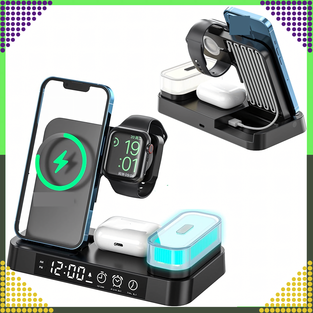 Induktsioonlaadija Juhtmevaba Induktsioonjaam 15W Öölamp 4in1 QI