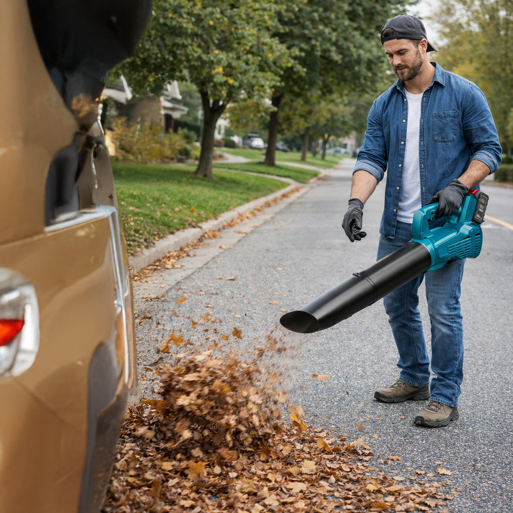 Võimas juhtmevaba lehepuhur aia ja lume kuivatamiseks, 2 akuga 2x