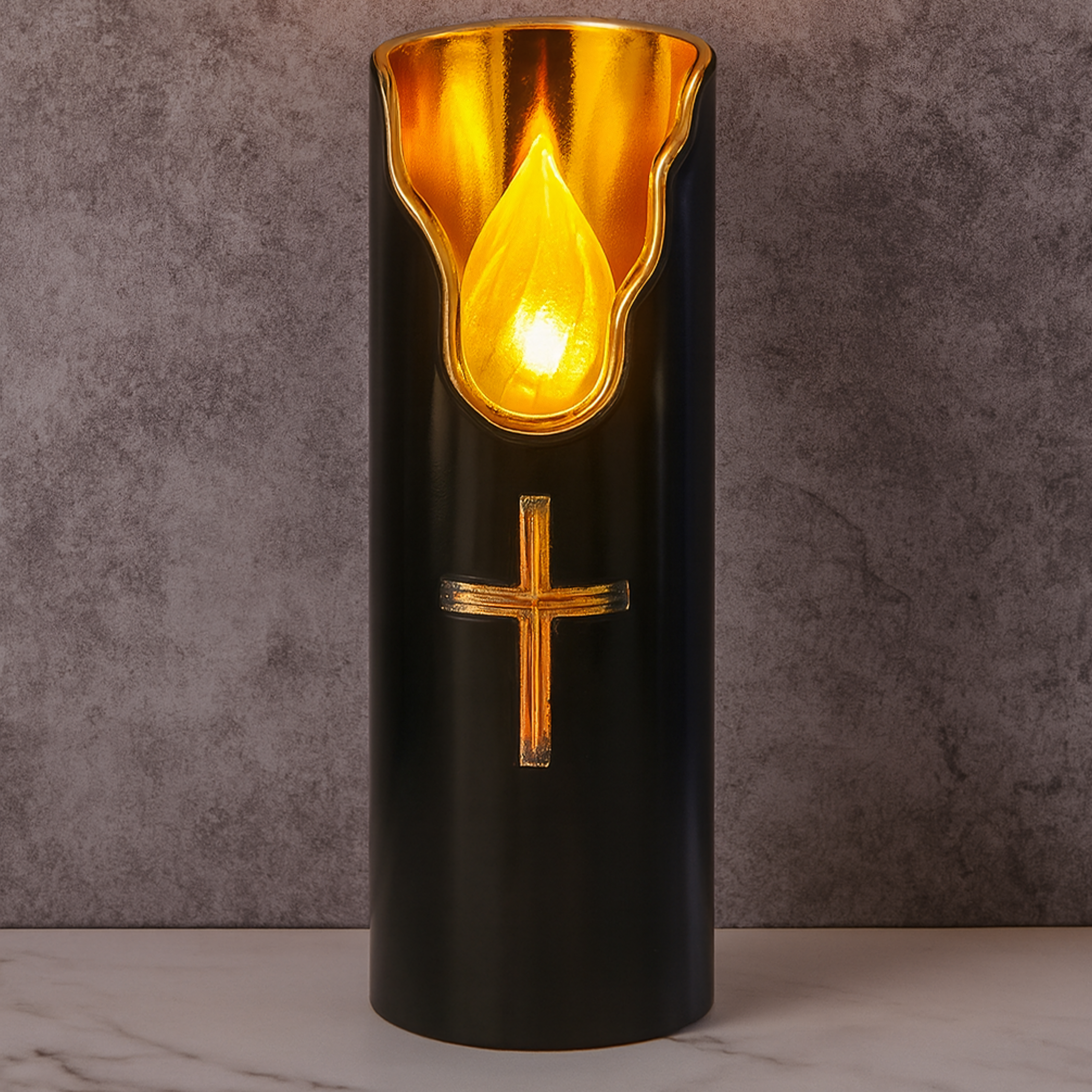 12x patareitoitel LED küünal Black leegi efektiga küünal 15cm küünla sisetükk