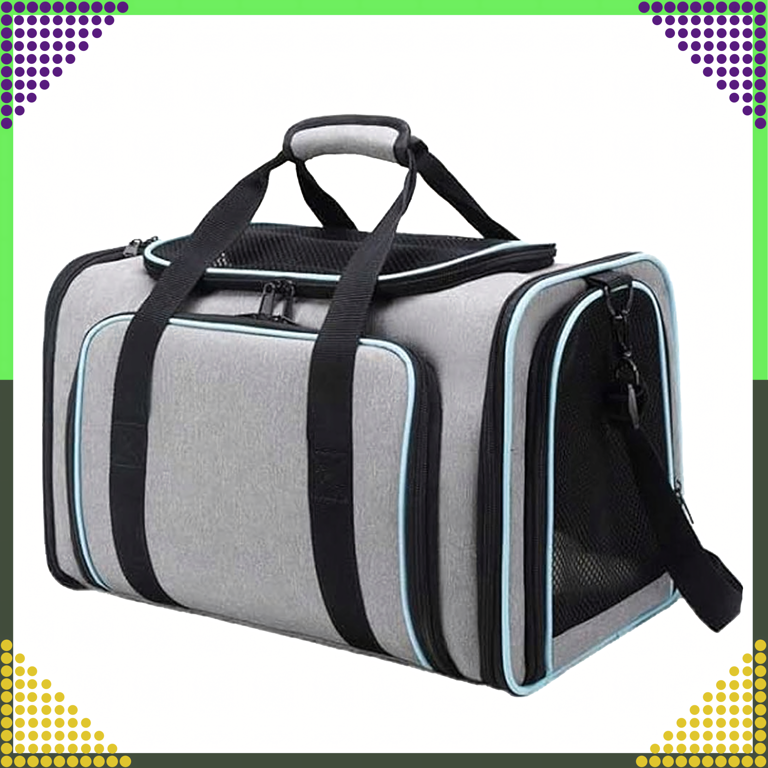 Large Expandable Pet Carrier Bag for Cats and Dogs up to 8kg with Ventilation