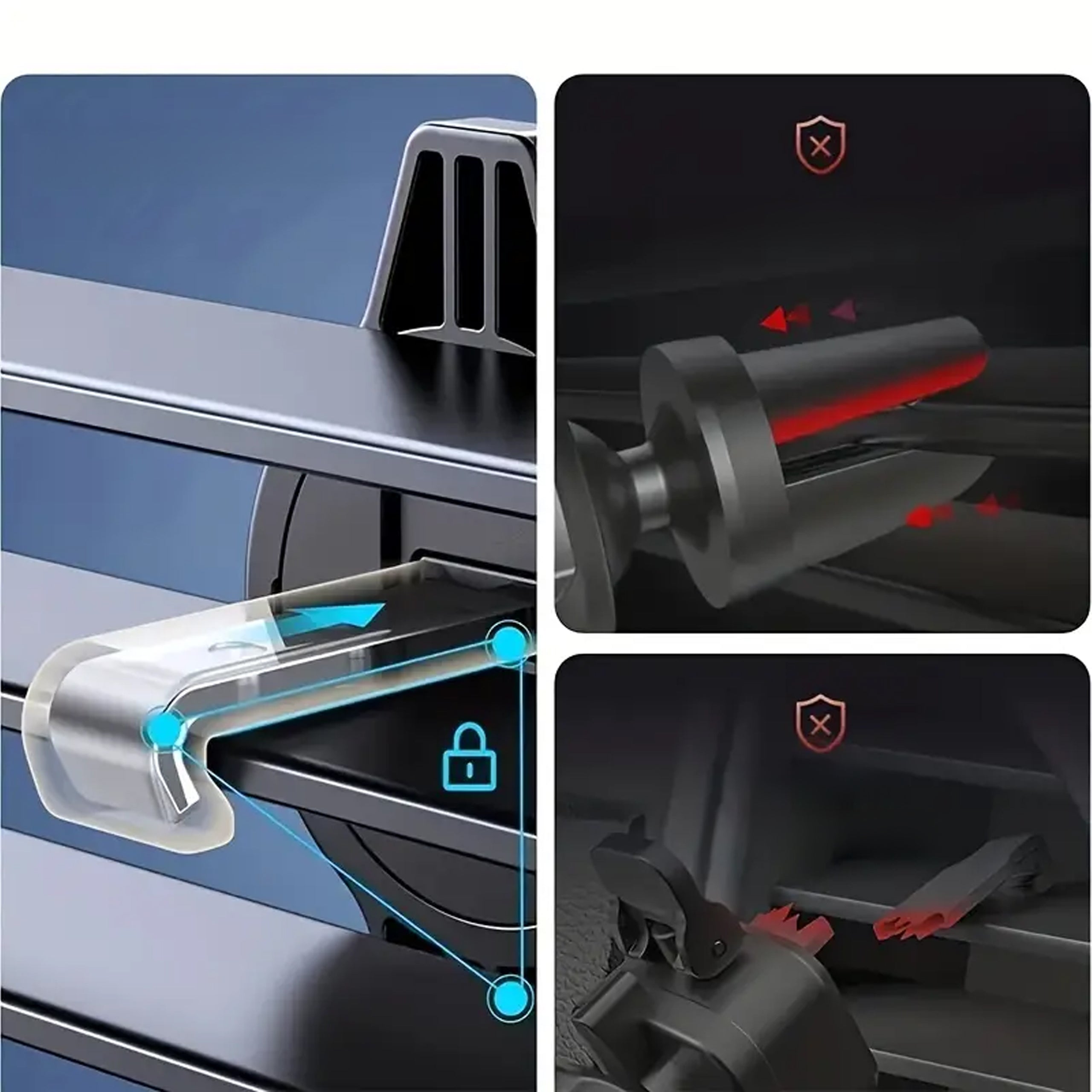 Stable Car Mount Holder for Phone Grille Cockpit Windshield Secure Set