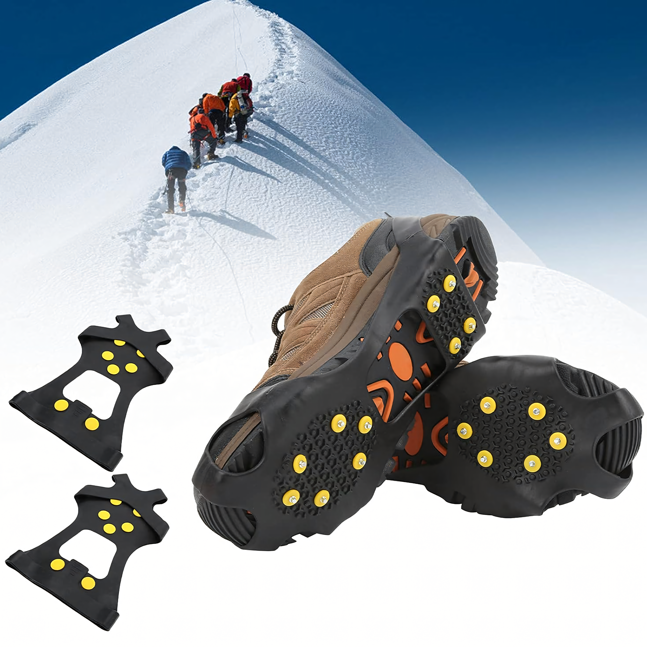 Anti-Slip Shoe Crampons with Metal Spikes Size 39-44