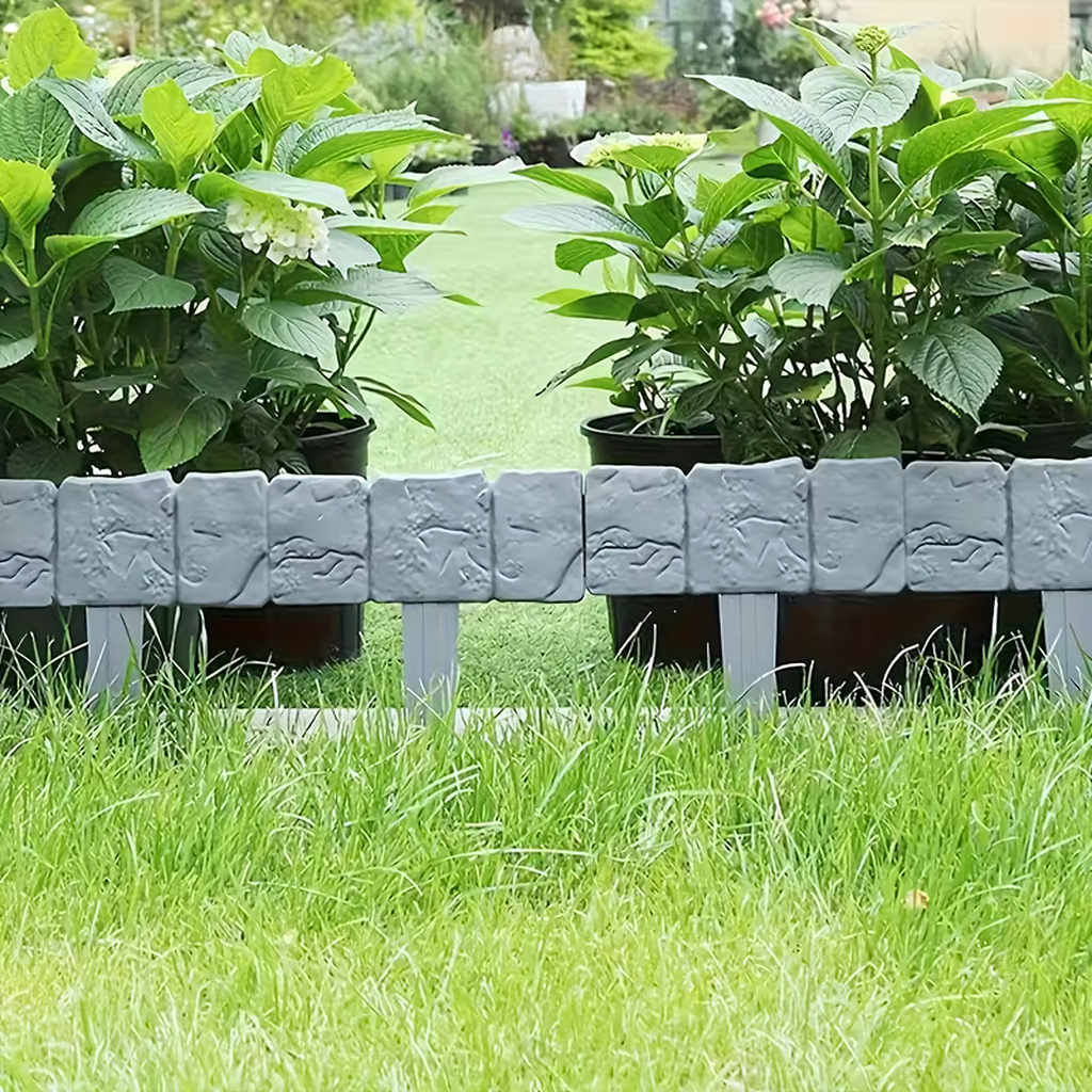 Garden Edging Palisade Lawn Border Stone Split Gray 250 cm