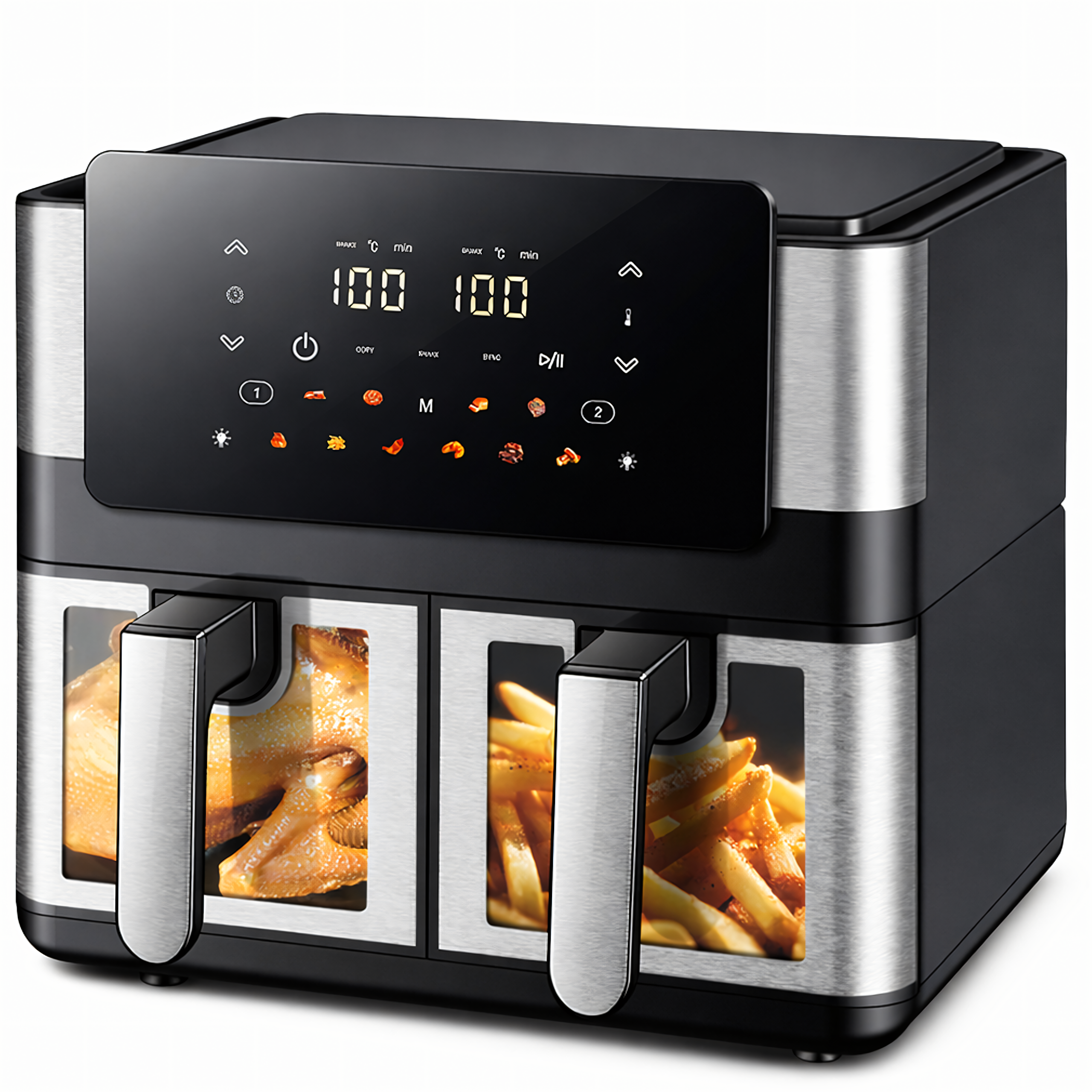 8L Air Fryer with 4L Secondary Basket 2000W 12 Programs