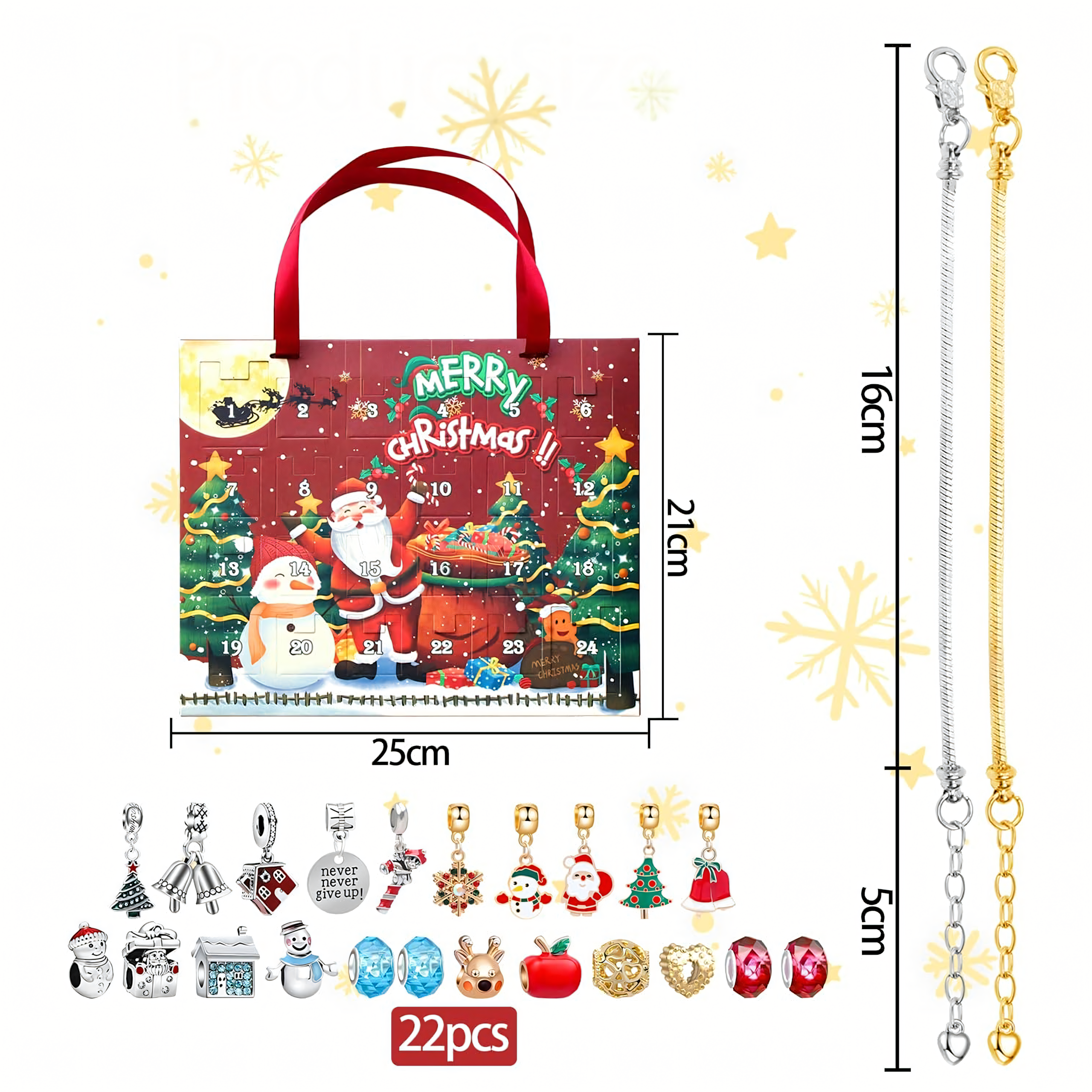 Advent Calendar Jewelry Bracelets Charms 24 pcs DIY Gift