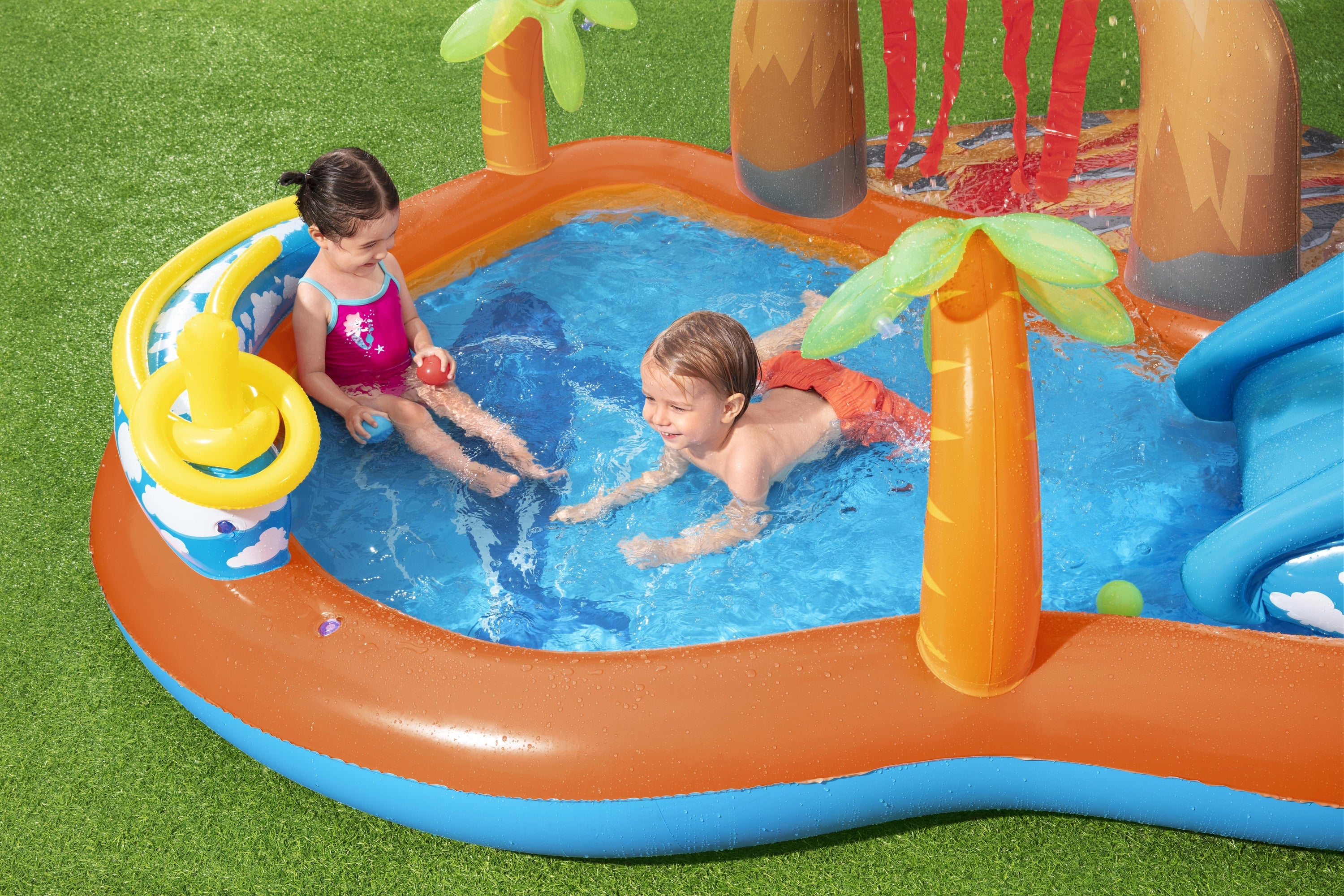 Bestway 53069 Inflatable Lava Playground with Slide 265x265x104 cm Large