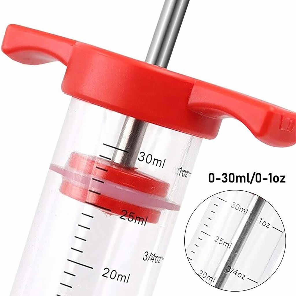 Meat Injection Syringe 30ml with 3 Needles
