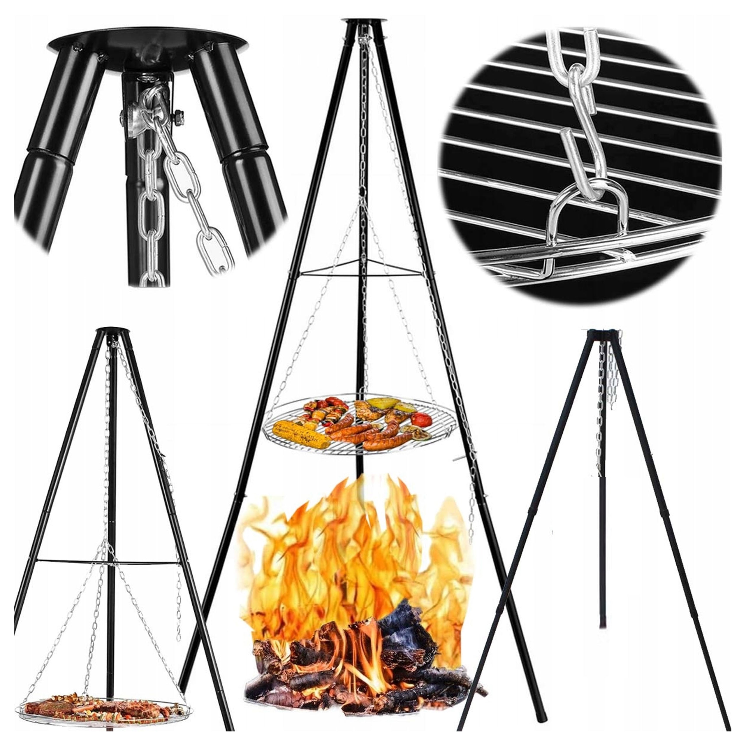 Fireplace Tripod Fire Grill Garden Hanging Large Fire Grate