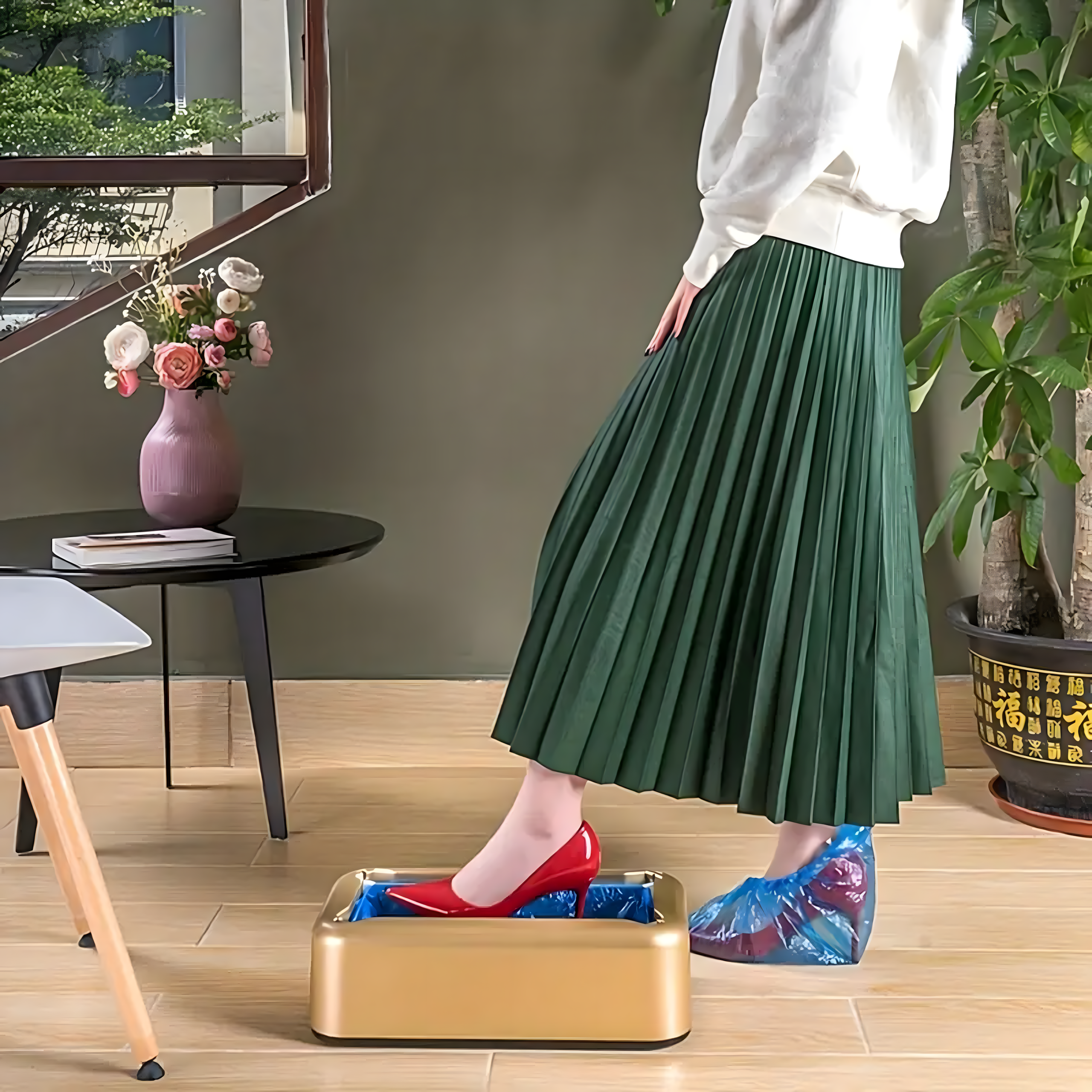 Automatic Shoe Cover Dispenser Container Feeder + 20 Bags