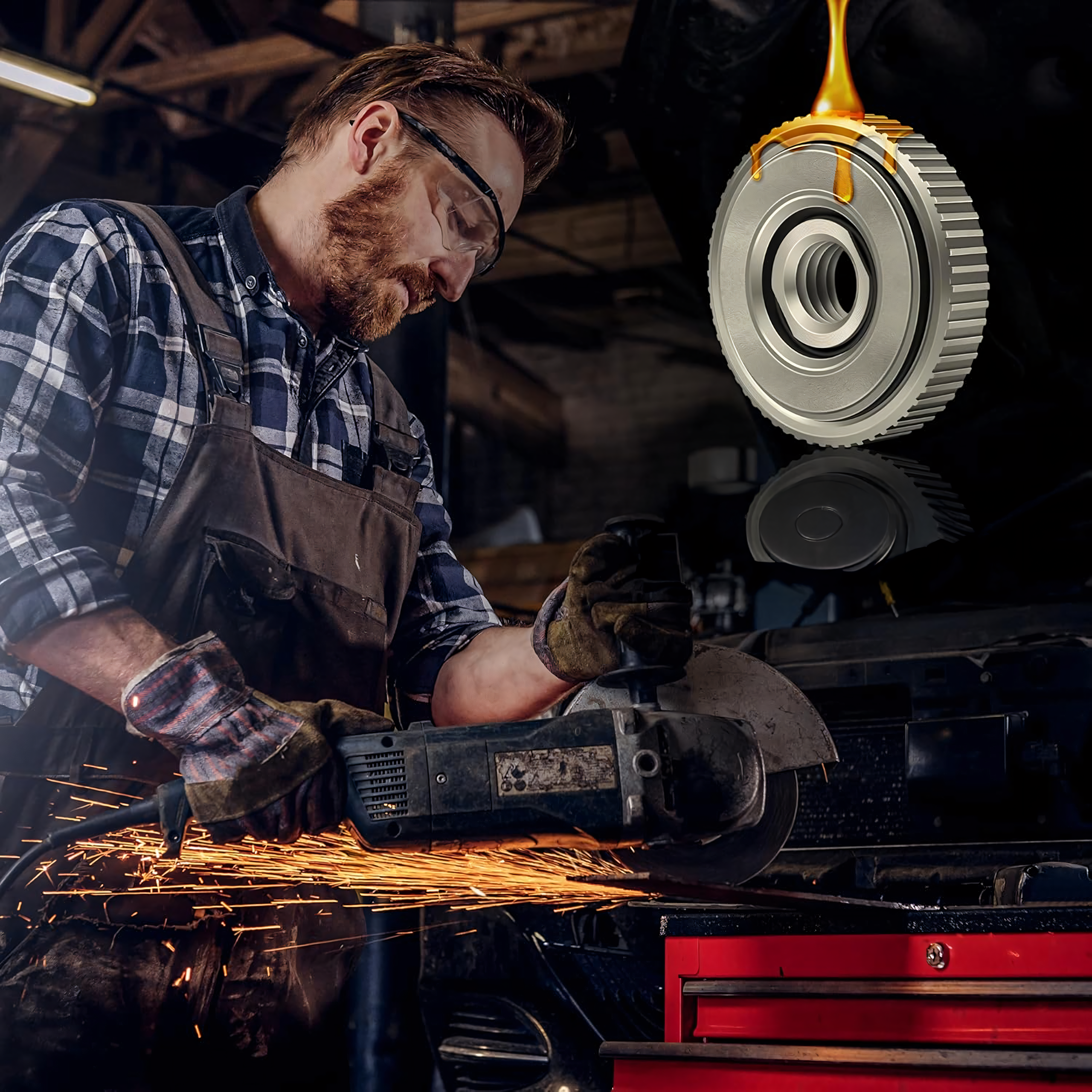 M14 mutter nurklihvijale, isekinnituva, kiire kinnitusega lihvija jaoks