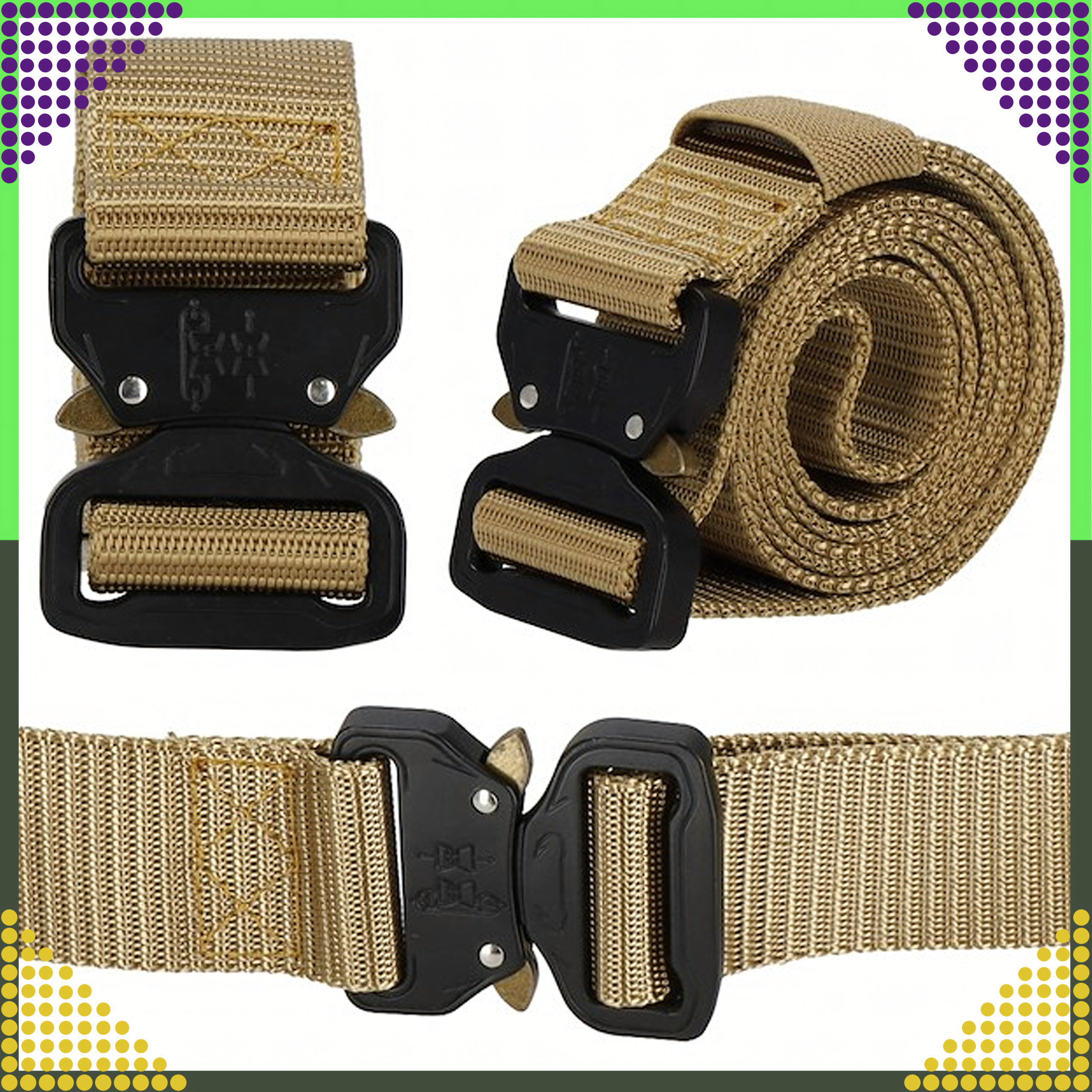 Tactical Military Survival Webbing Belt QR Strong for Trousers