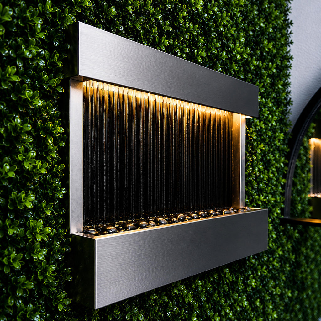 Hanging Water Wall Fountain with RGB LED Colors 120x60x13cm