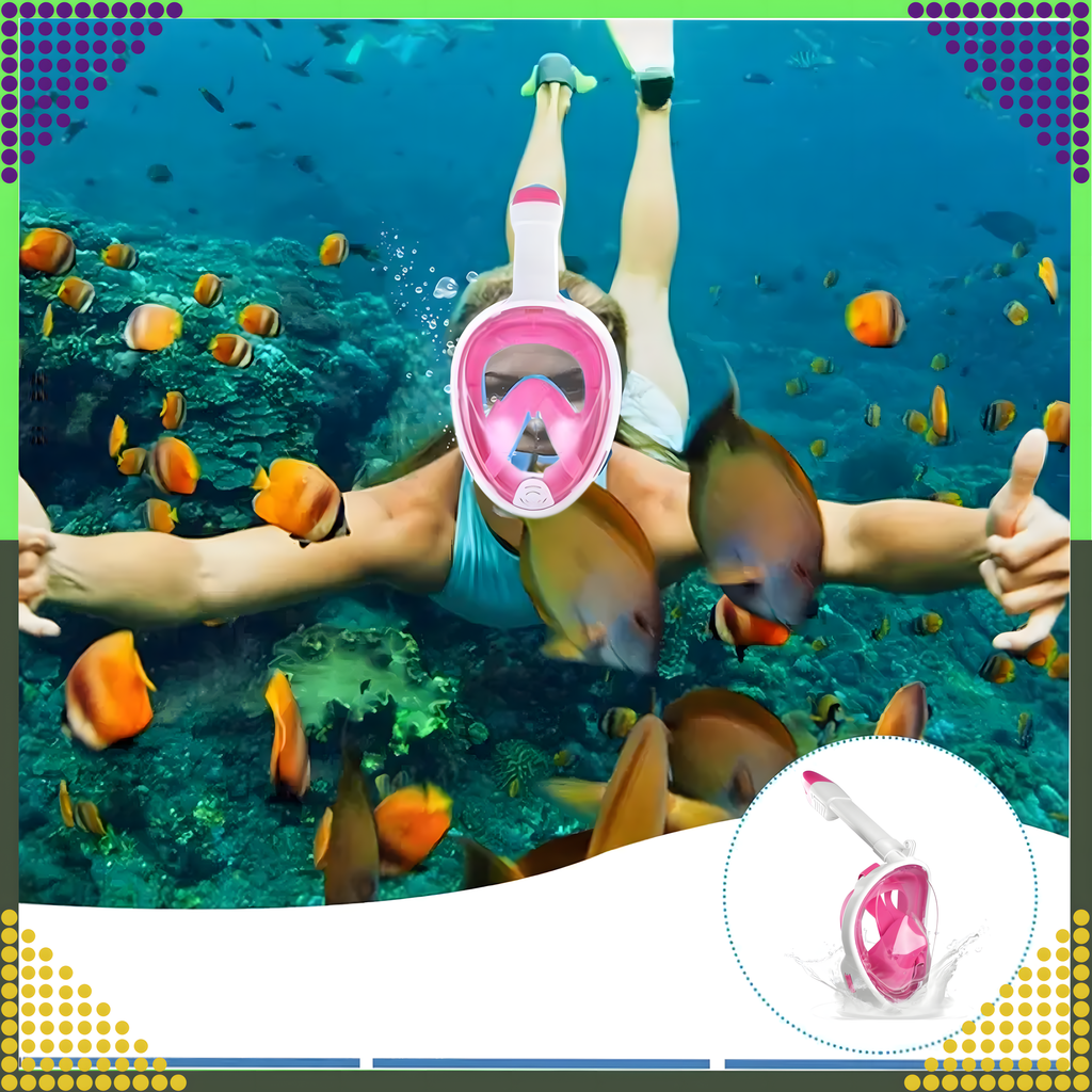 Diving Mask Swimming Snorkeling Water Full Face for Pool L/XL