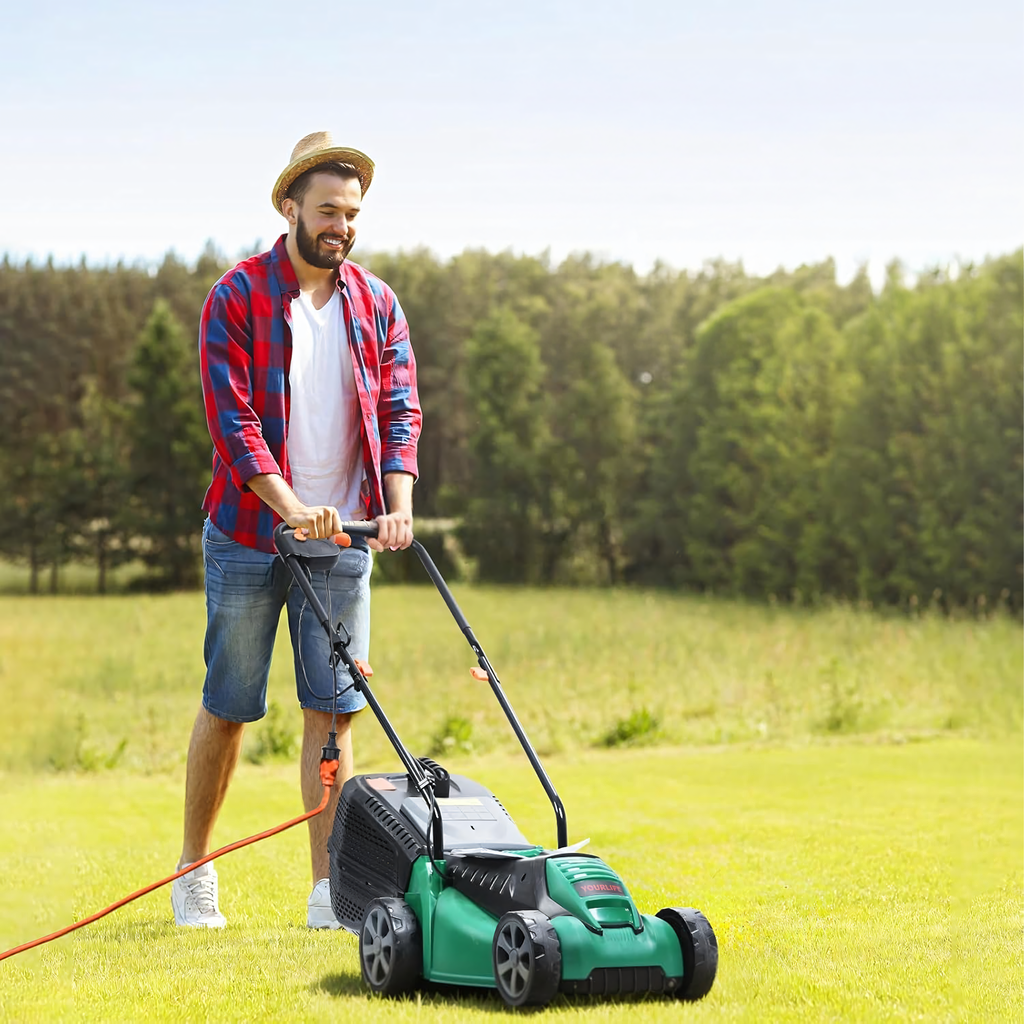Electric Lawn Mower 1600W 32cm with 30L Grass Collector