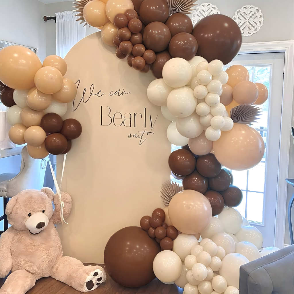 Õhupallikaare komplekt sünnipäevaks ja pulmadeks, kuldne-pruun, 141 tk