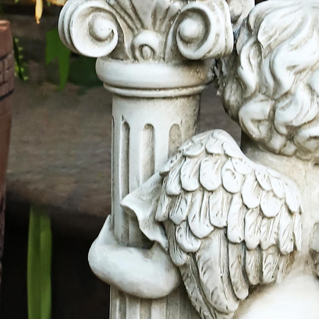 Figurka Candle Holder Decoration Statue Solar LED Angel for Garden or Grave 49cm